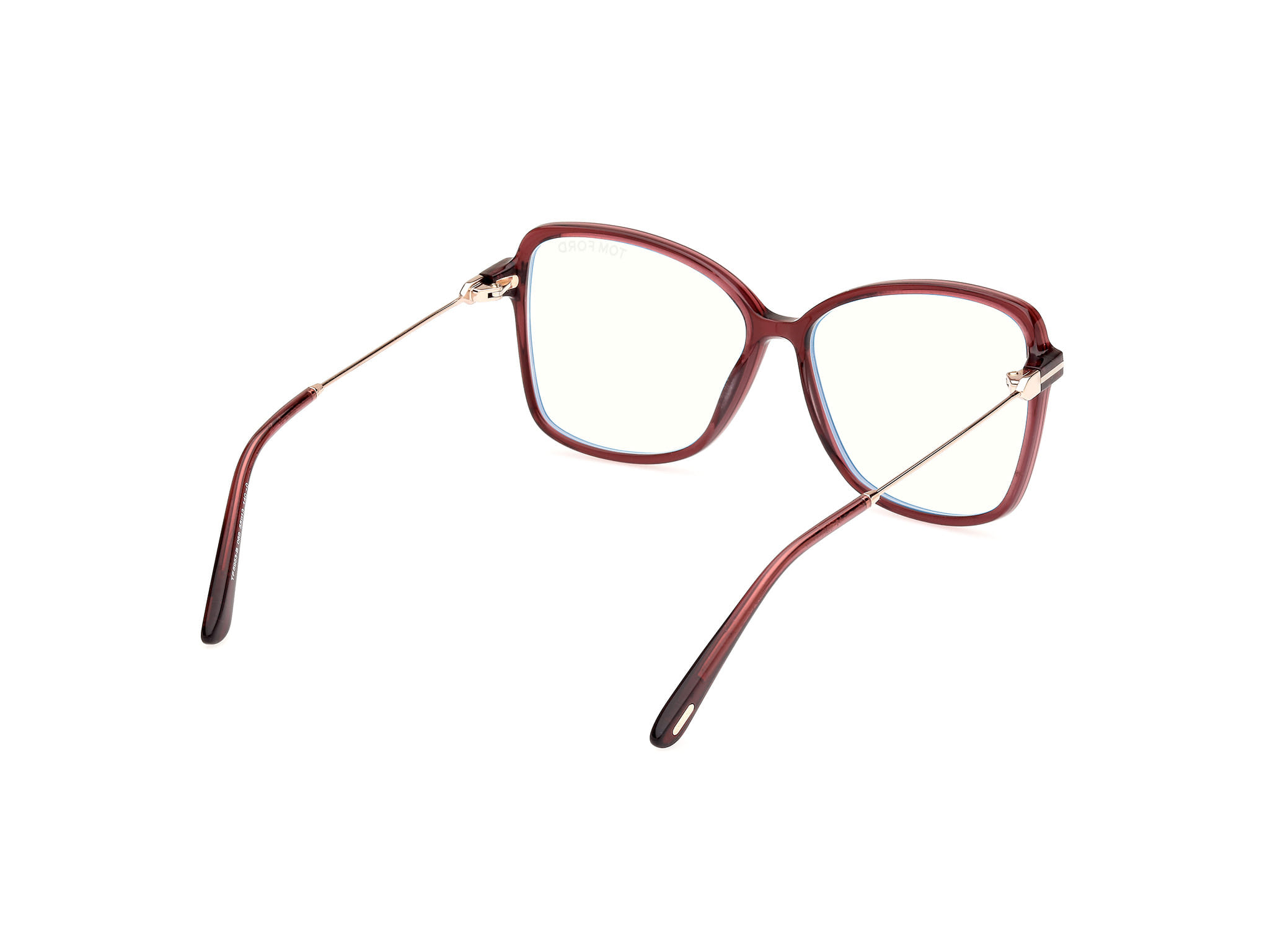 Tomford FT5953-B Frame Maroon Female Full Metal Frame — Maroon frame — view 5