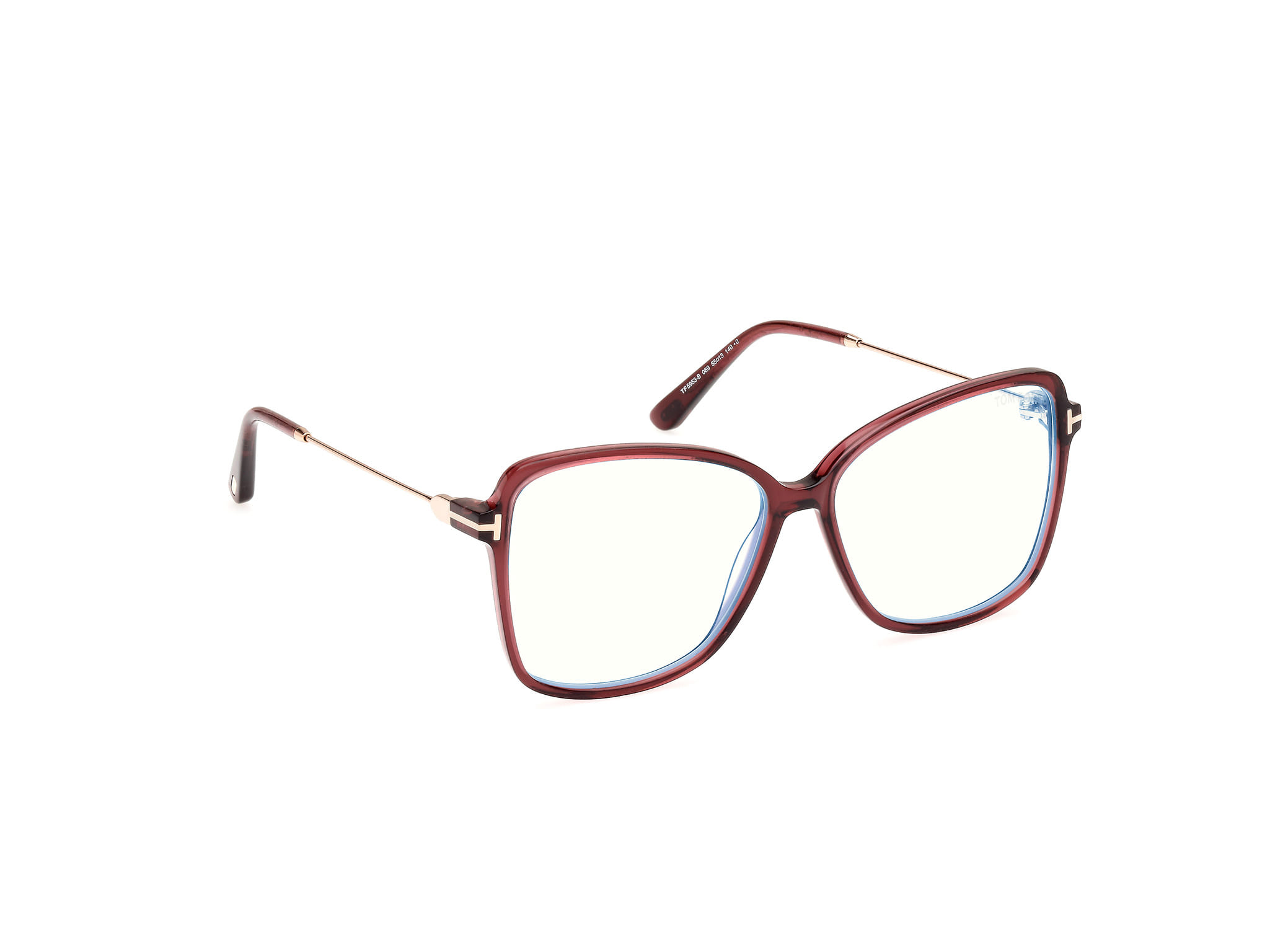 Tomford FT5953-B Frame Maroon Female Full Metal Frame — Maroon frame — view 7