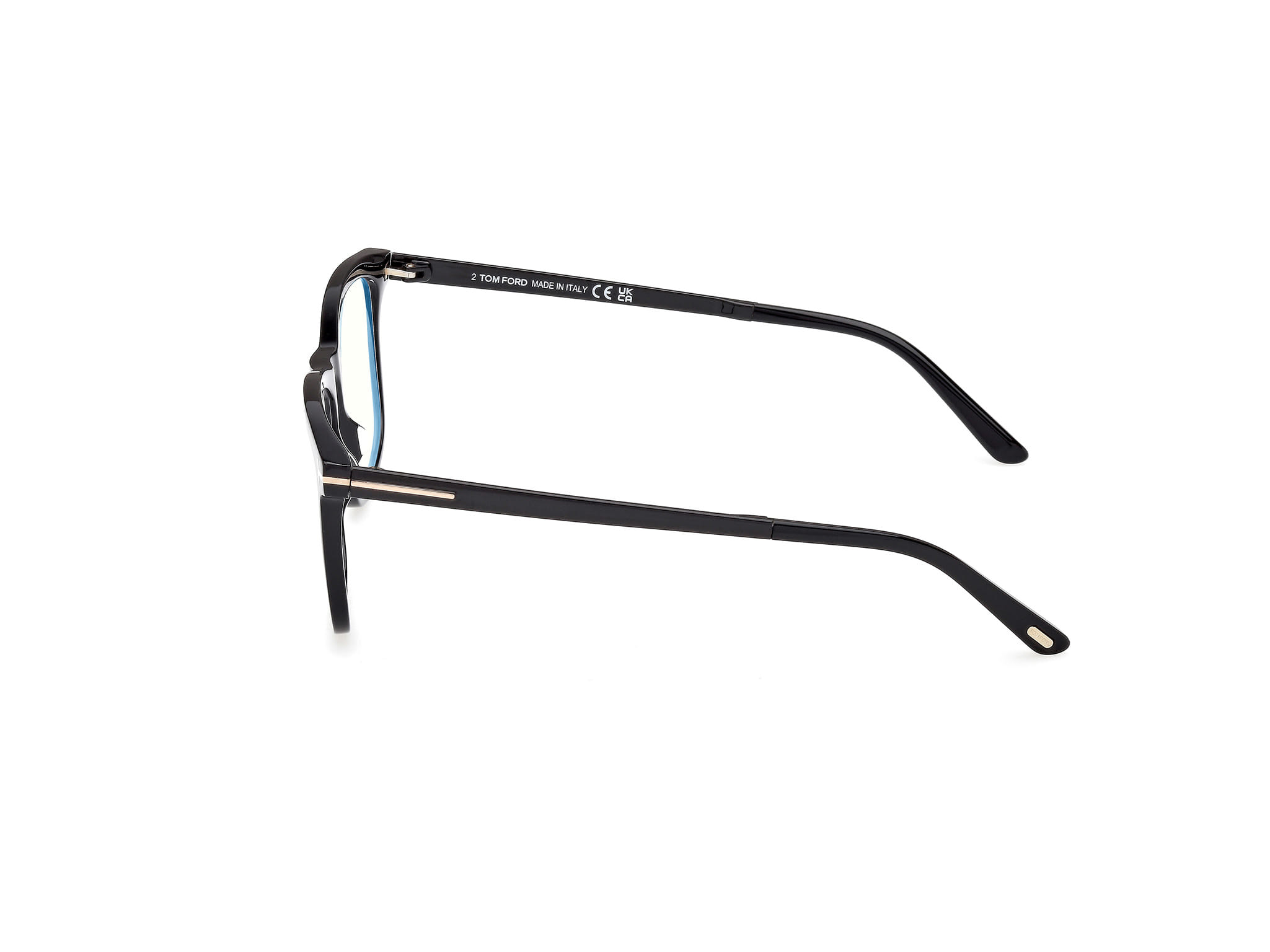 Tomford FT 6038-B Frame Black Male Full Metal Frame — Black frame — view 2