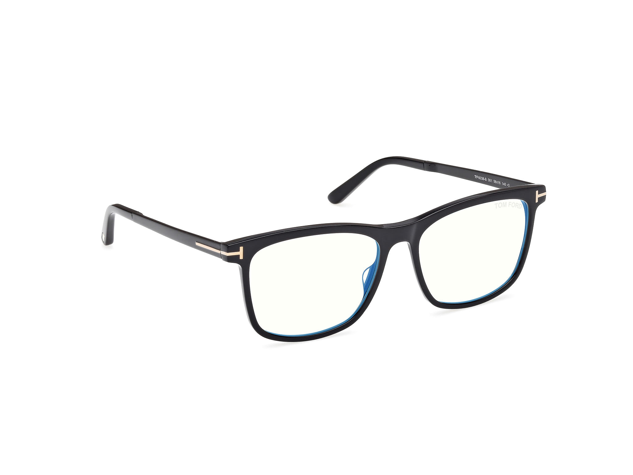 Tomford FT 6038-B Frame Black Male Full Metal Frame — Black frame — view 7