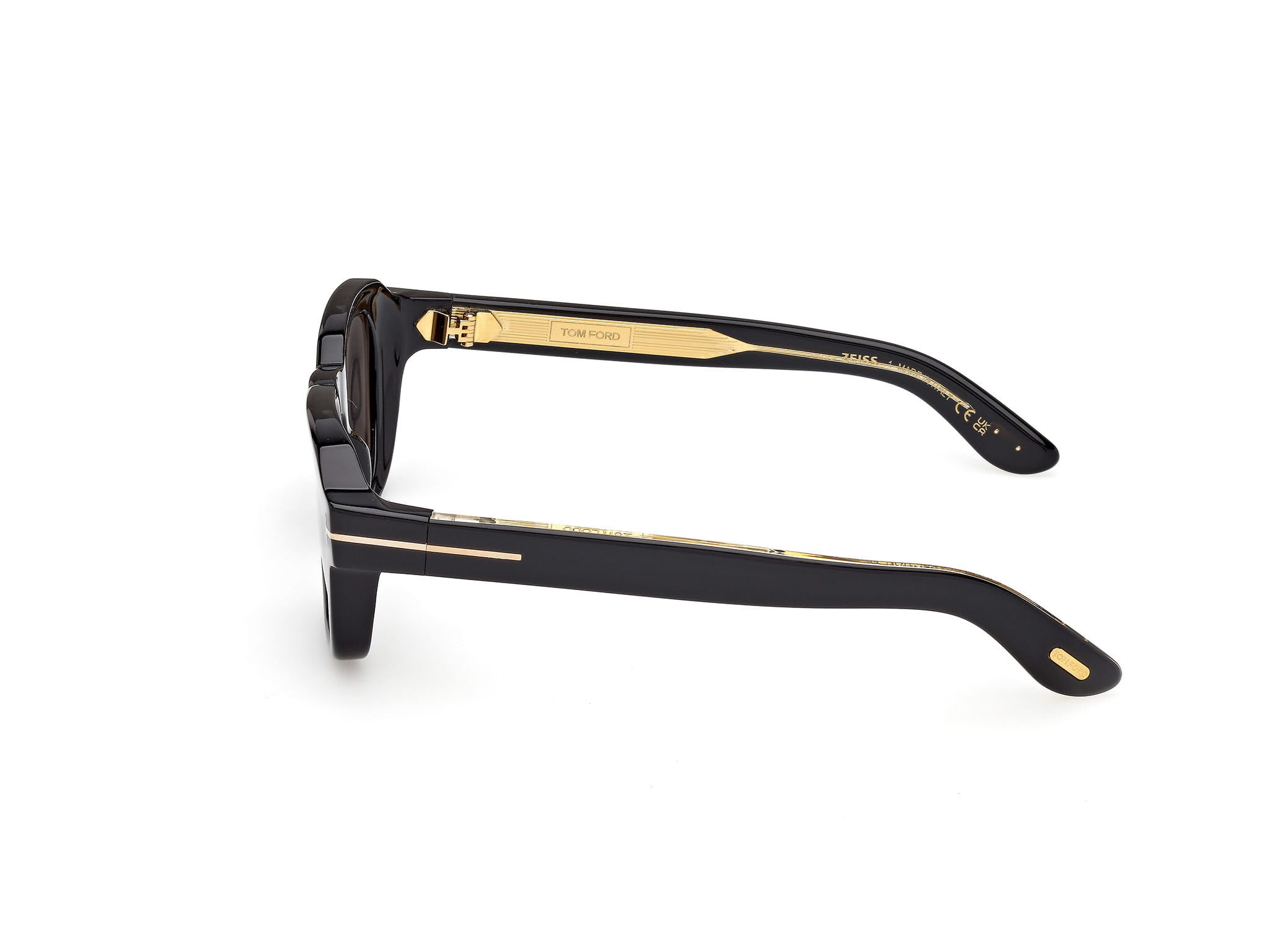 Tomford FT 1226 Sunglass Black Male Full Shell Sunglass — Black frame — view 2