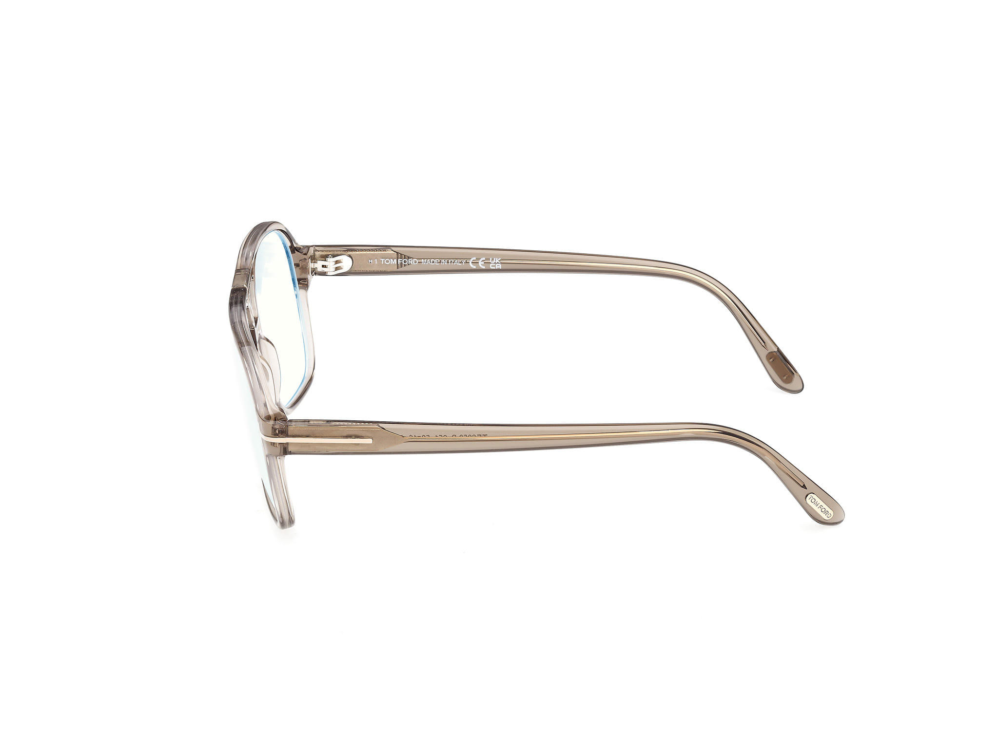 Tomford FT6058-B Frame Transparent Brown Male Full Shell Frame — Transparent Brown frame — view 2
