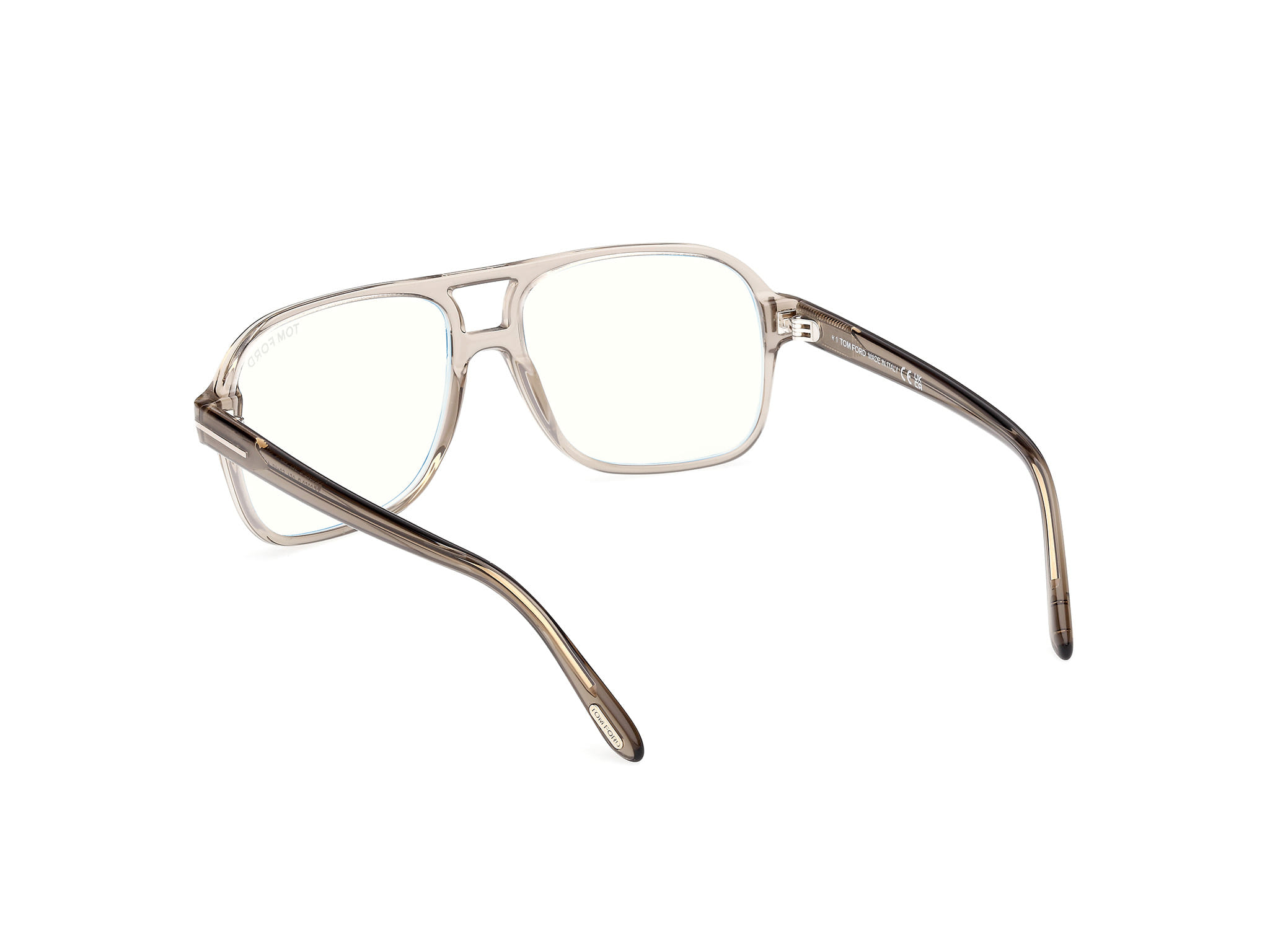 Tomford FT6058-B Frame Transparent Brown Male Full Shell Frame — Transparent Brown frame — view 3