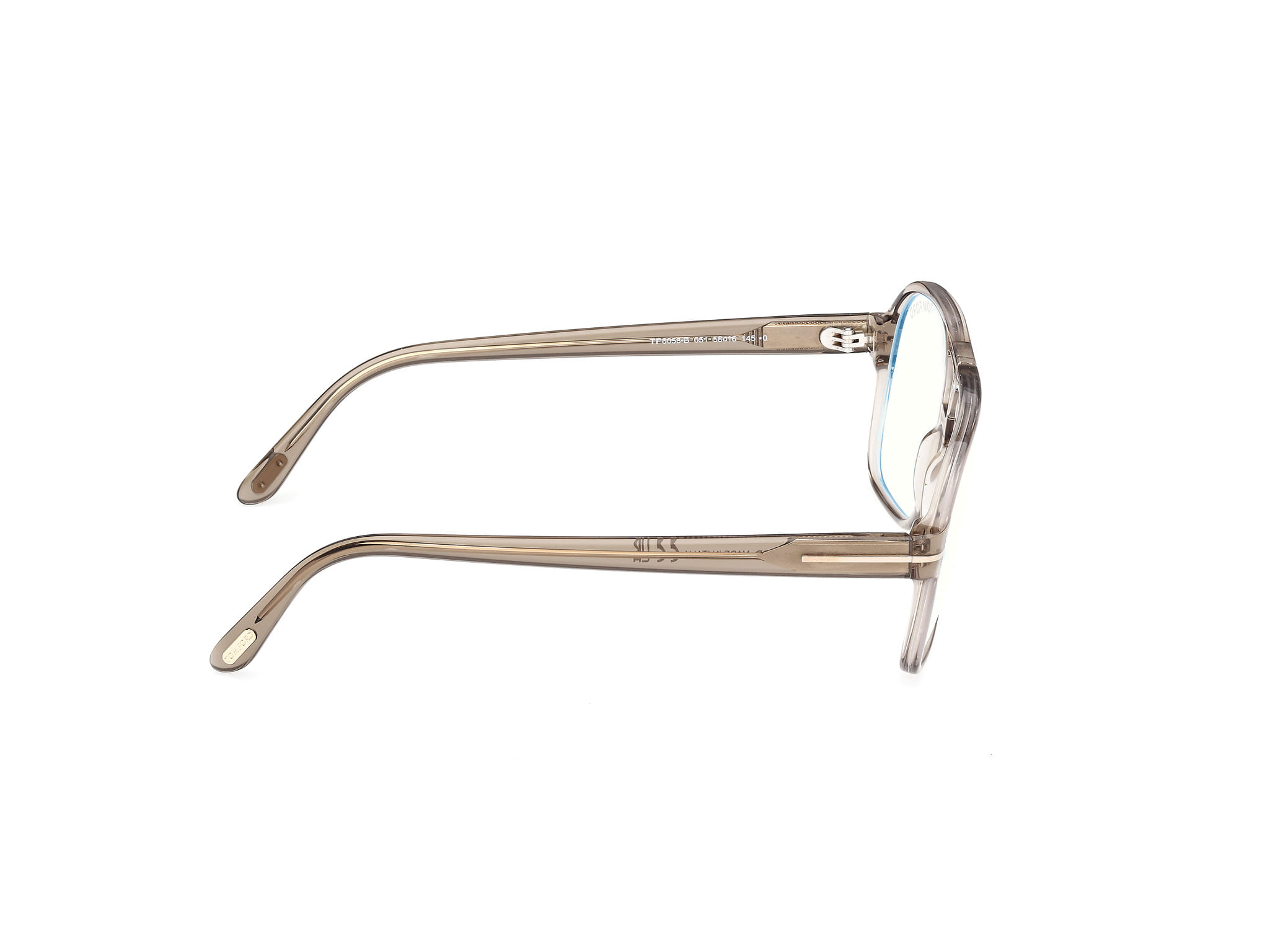 Tomford FT6058-B Frame Transparent Brown Male Full Shell Frame — Transparent Brown frame — view 6