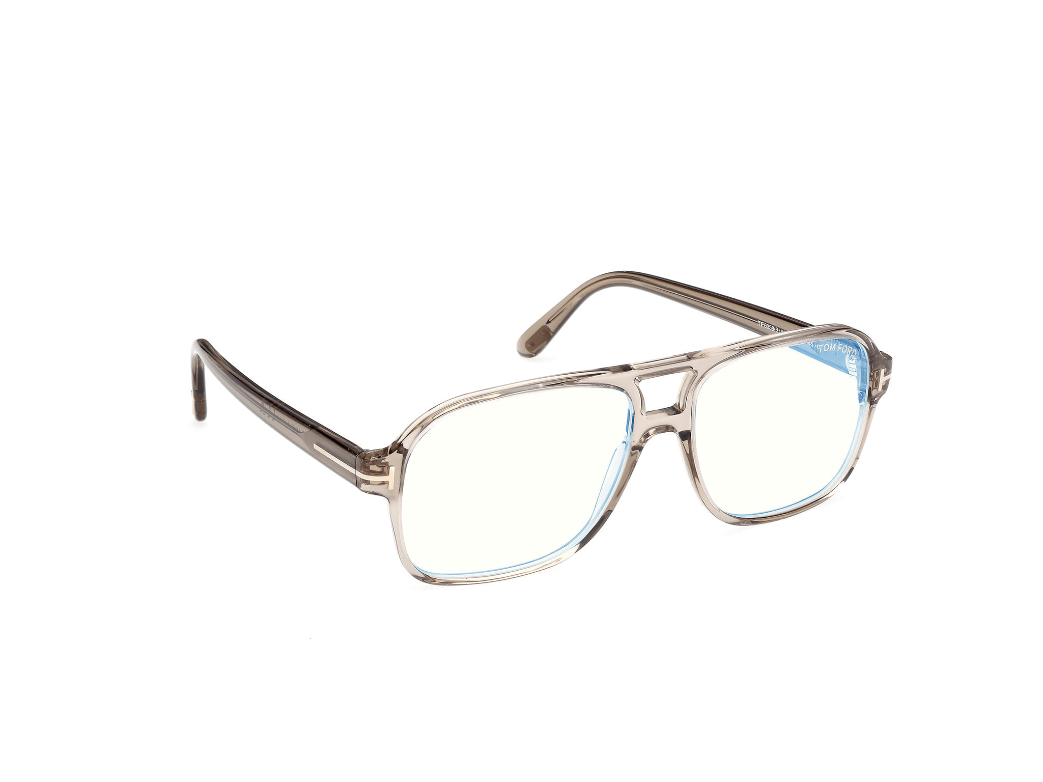 Tomford FT6058-B Frame Transparent Brown Male Full Shell Frame — Transparent Brown frame — view 7