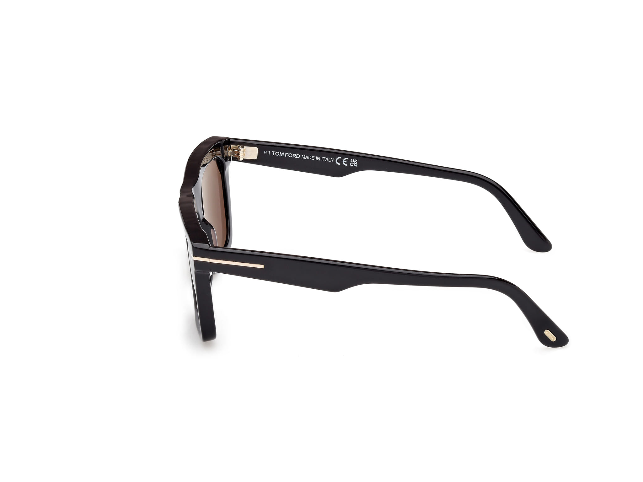 Tomford FT 1207 Sunglass Black Male Full Shell Sunglass — Black frame — view 2
