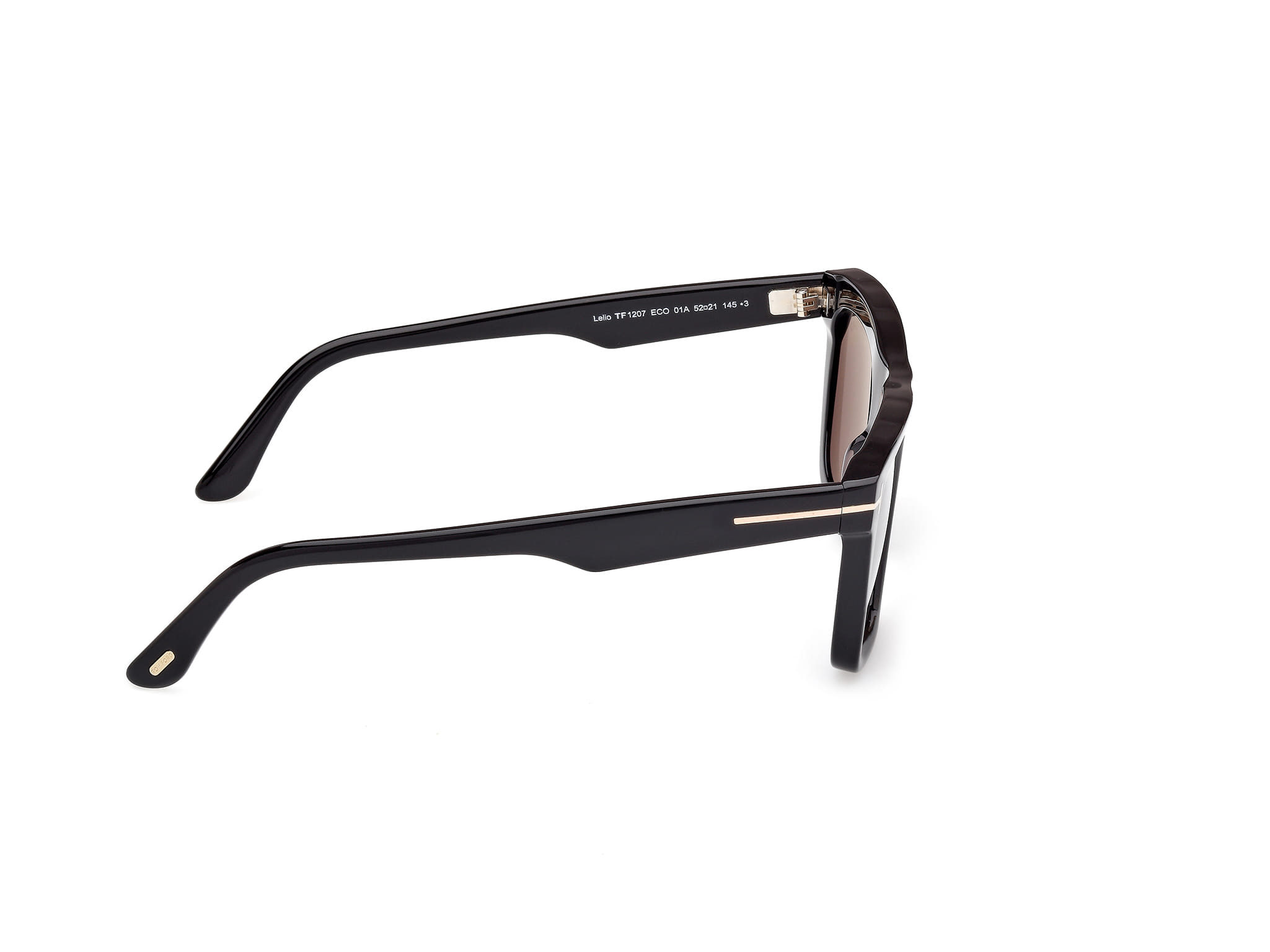 Tomford FT 1207 Sunglass Black Male Full Shell Sunglass — Black frame — view 6