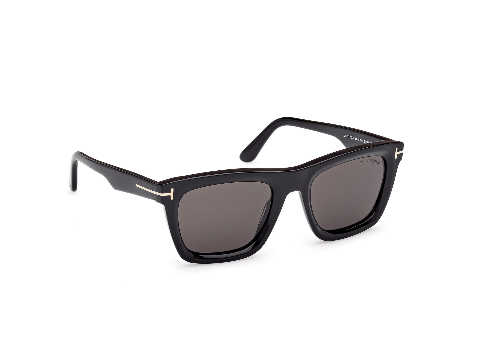 Tomford FT 1207 Sunglass Black Male Full Shell Sunglass — Black frame — view 7