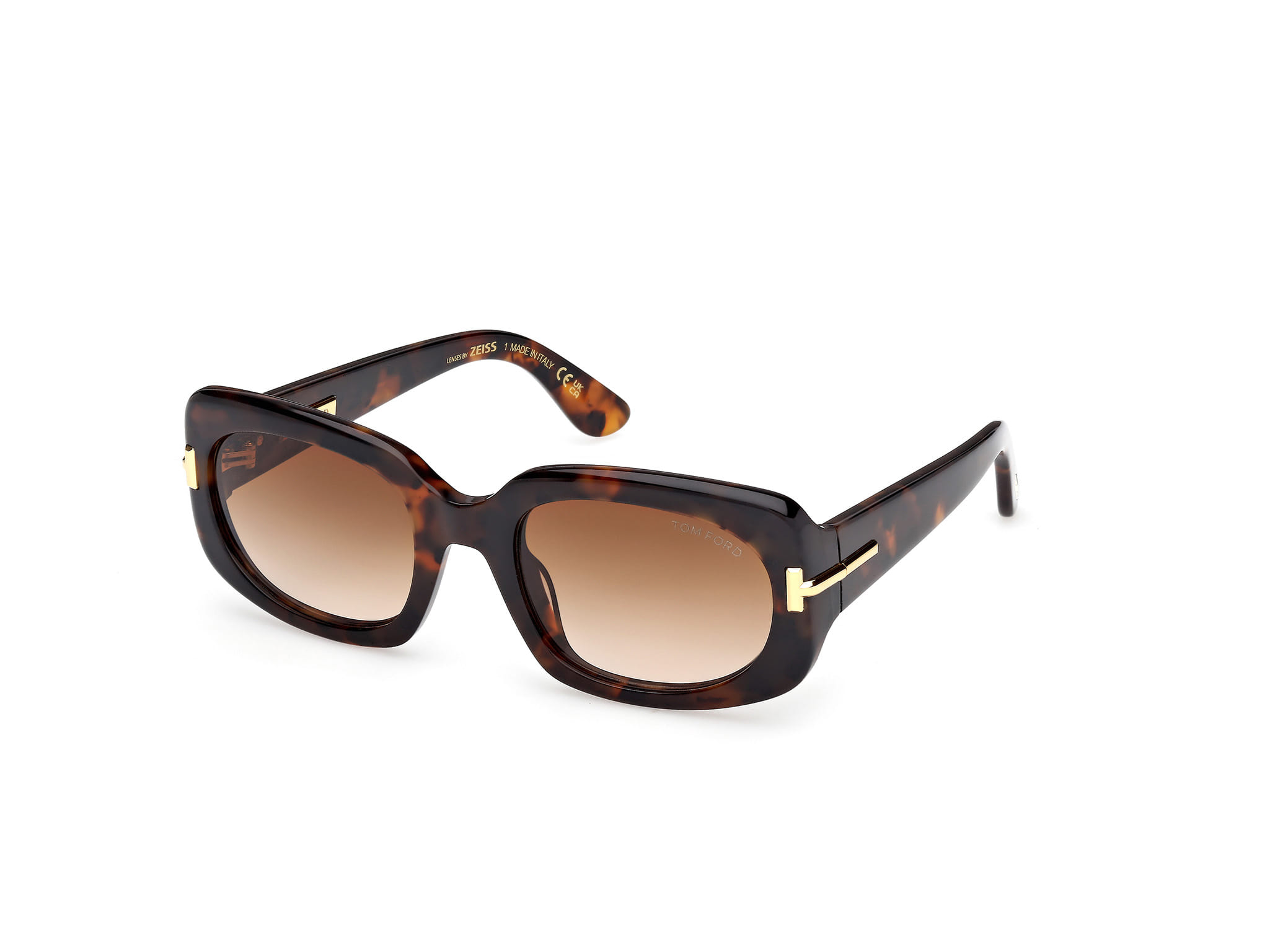 Tomford FT 1253 Sunglass Havana Female Full Shell — Havana frame
