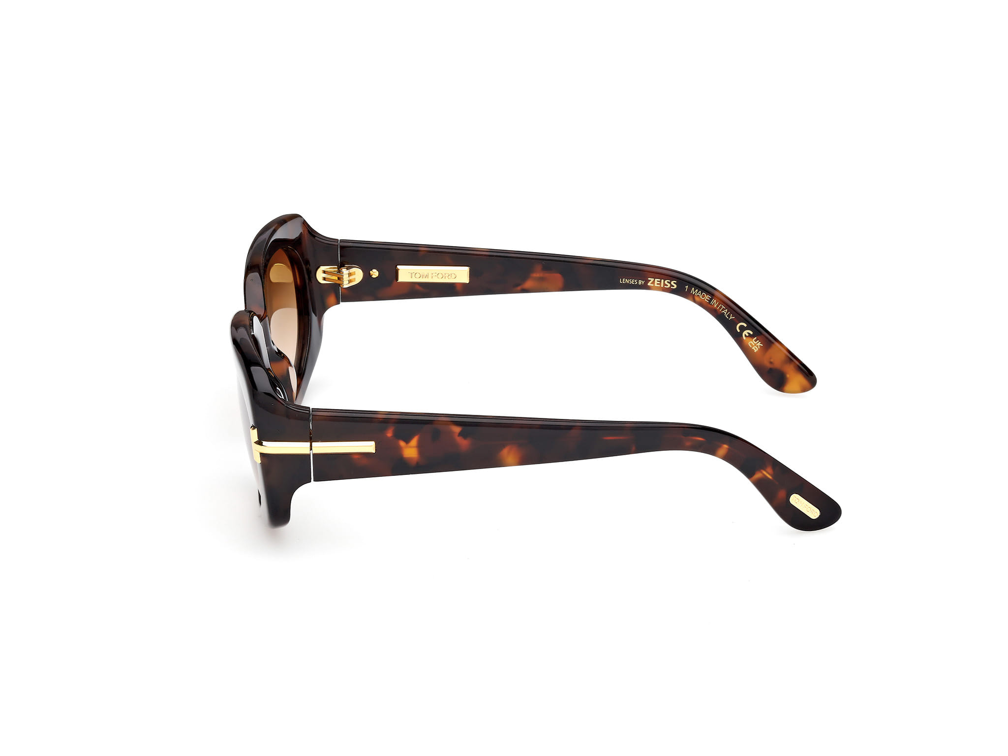 Tomford FT 1253 Sunglass Havana Female Full Shell Sunglass — Havana frame — view 2
