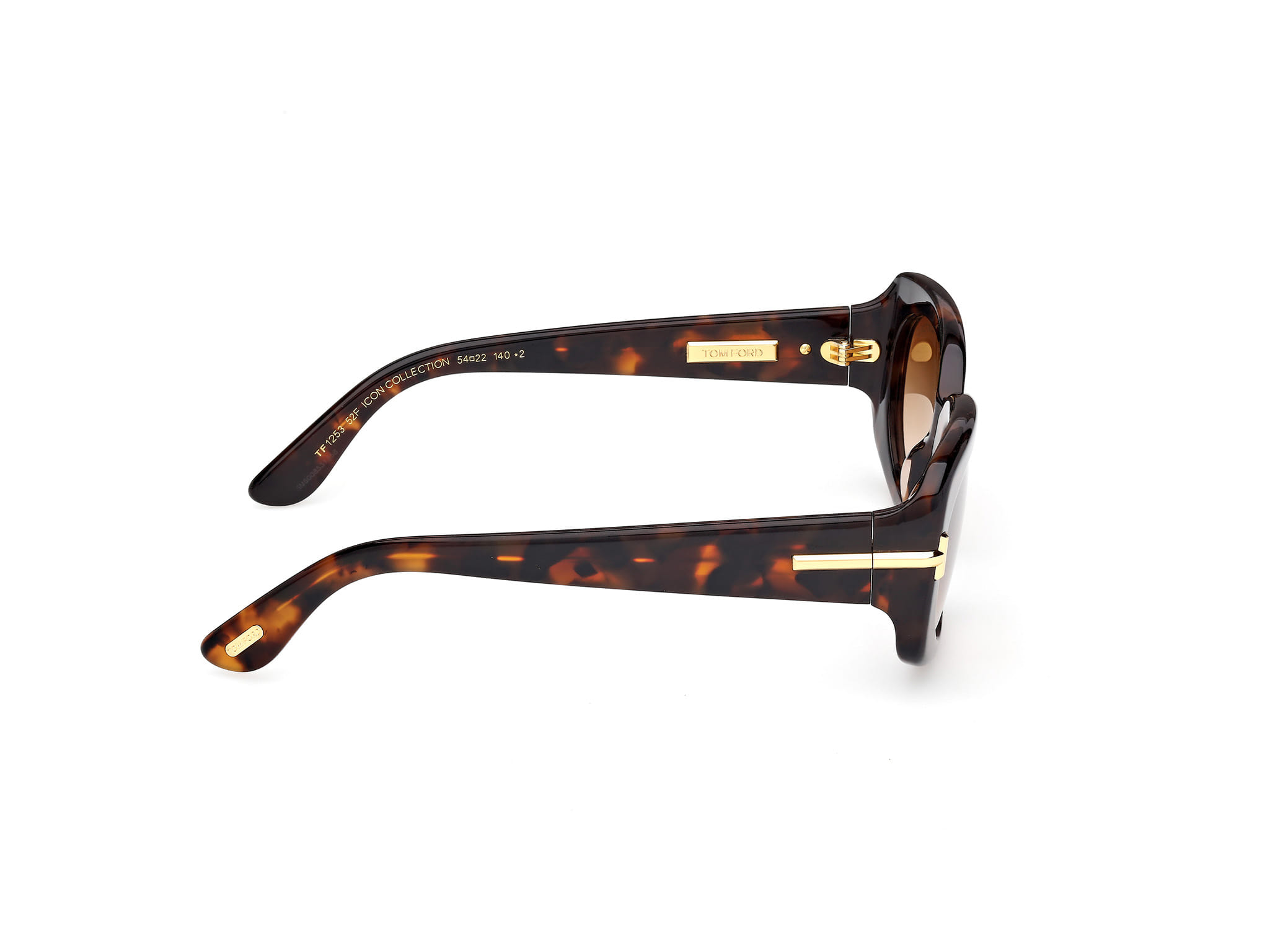 Tomford FT 1253 Sunglass Havana Female Full Shell Sunglass — Havana frame — view 6
