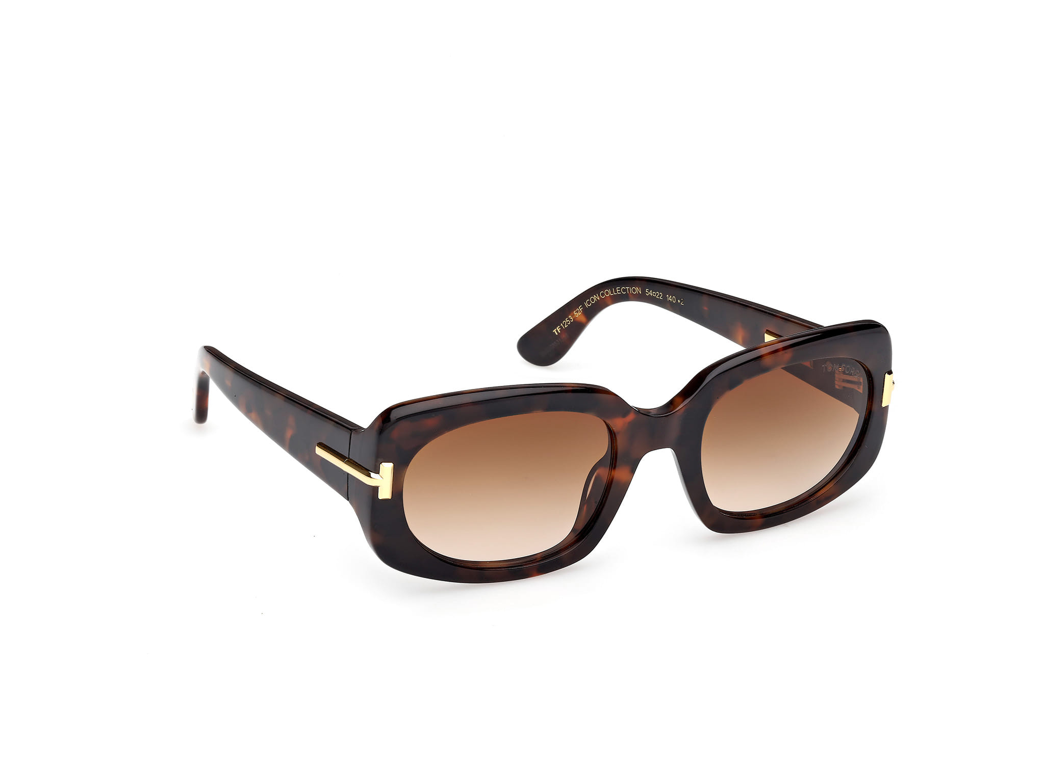 Tomford FT 1253 Sunglass Havana Female Full Shell Sunglass — Havana frame — view 7