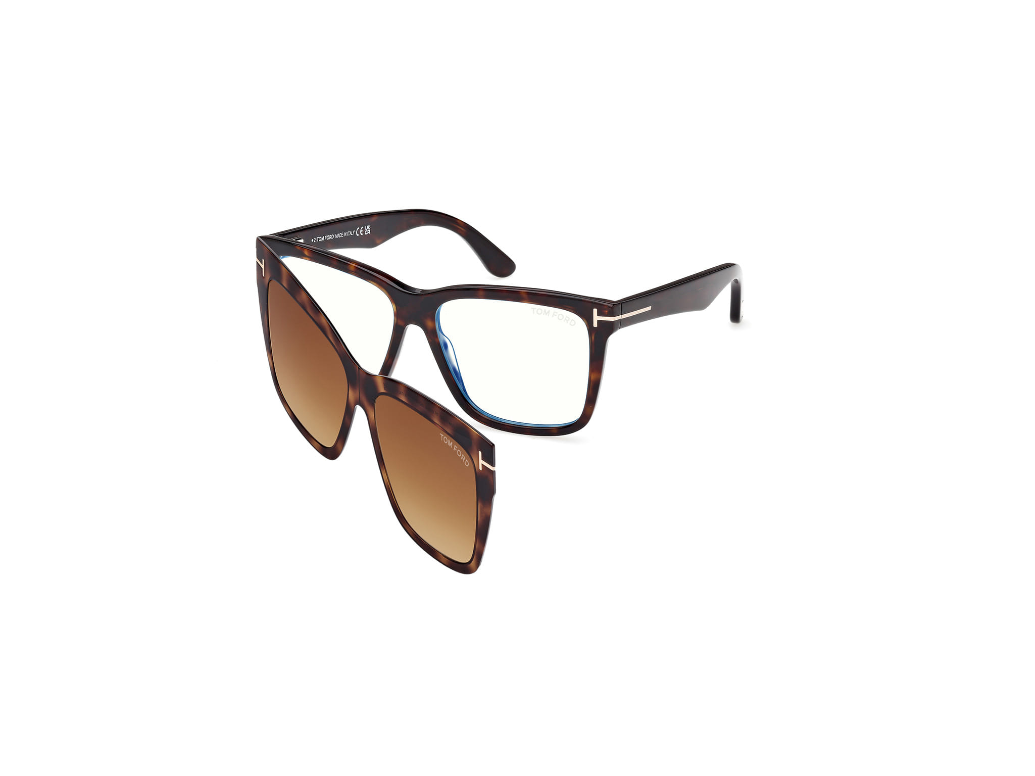 Tomford FT 6069-B Frame Havana Unisex Full Shell — Havana frame