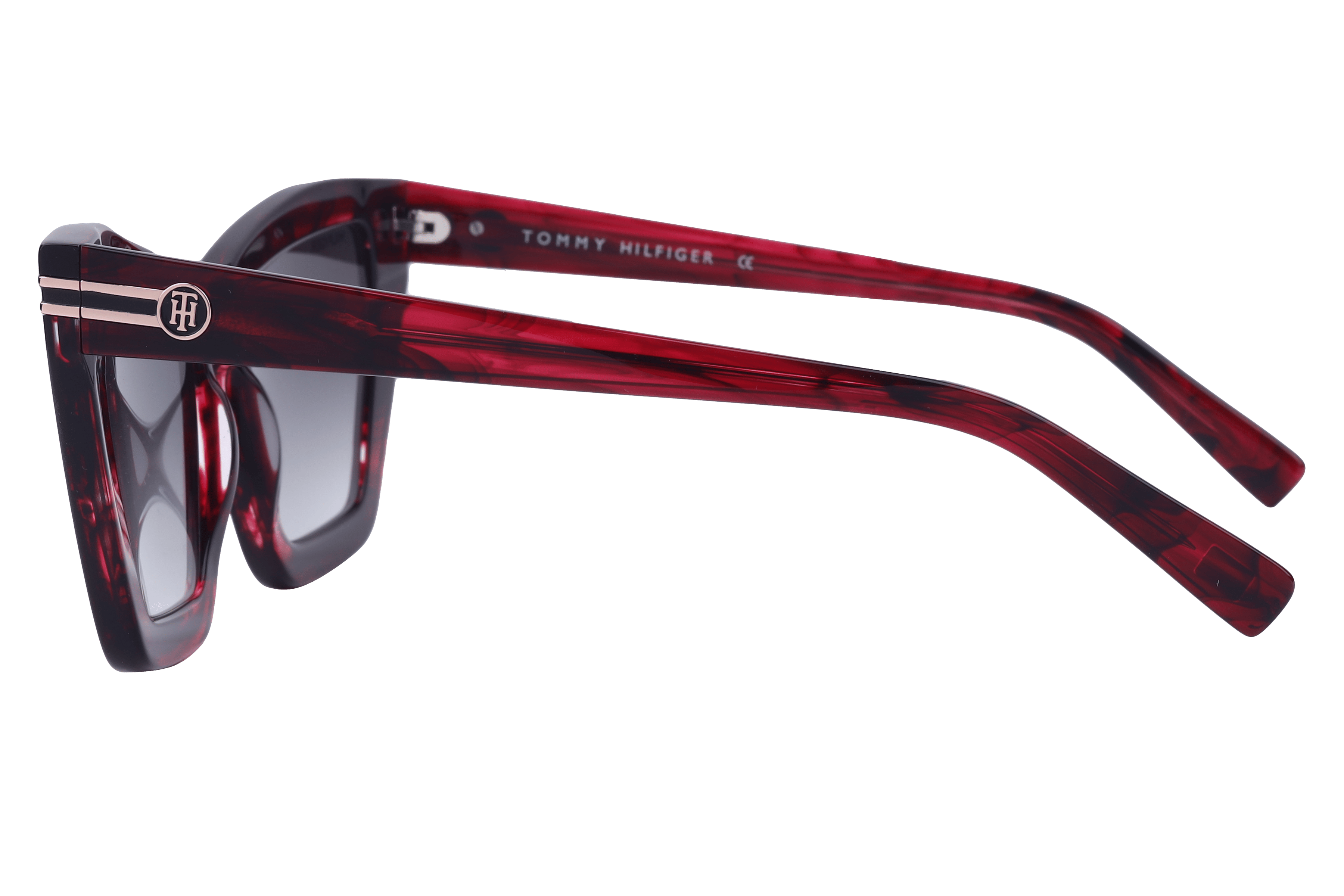 Tommy Hilfiger TH1540 Sunglass Red Female Full Shell Sunglass — Red frame — view 3