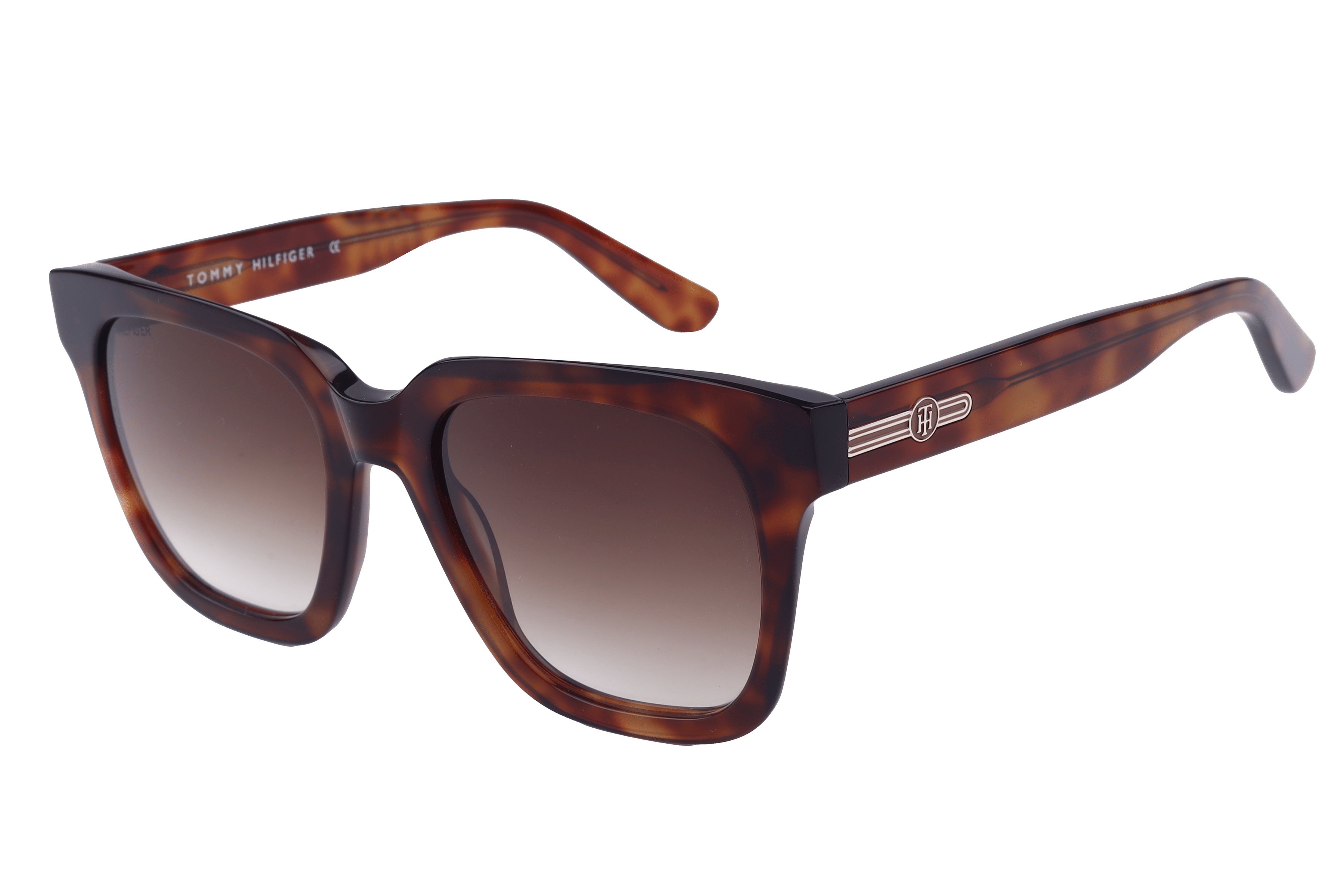 Tommy Hilfiger TH1542 Sunglass Tortoise Male Full Shell — Red frame