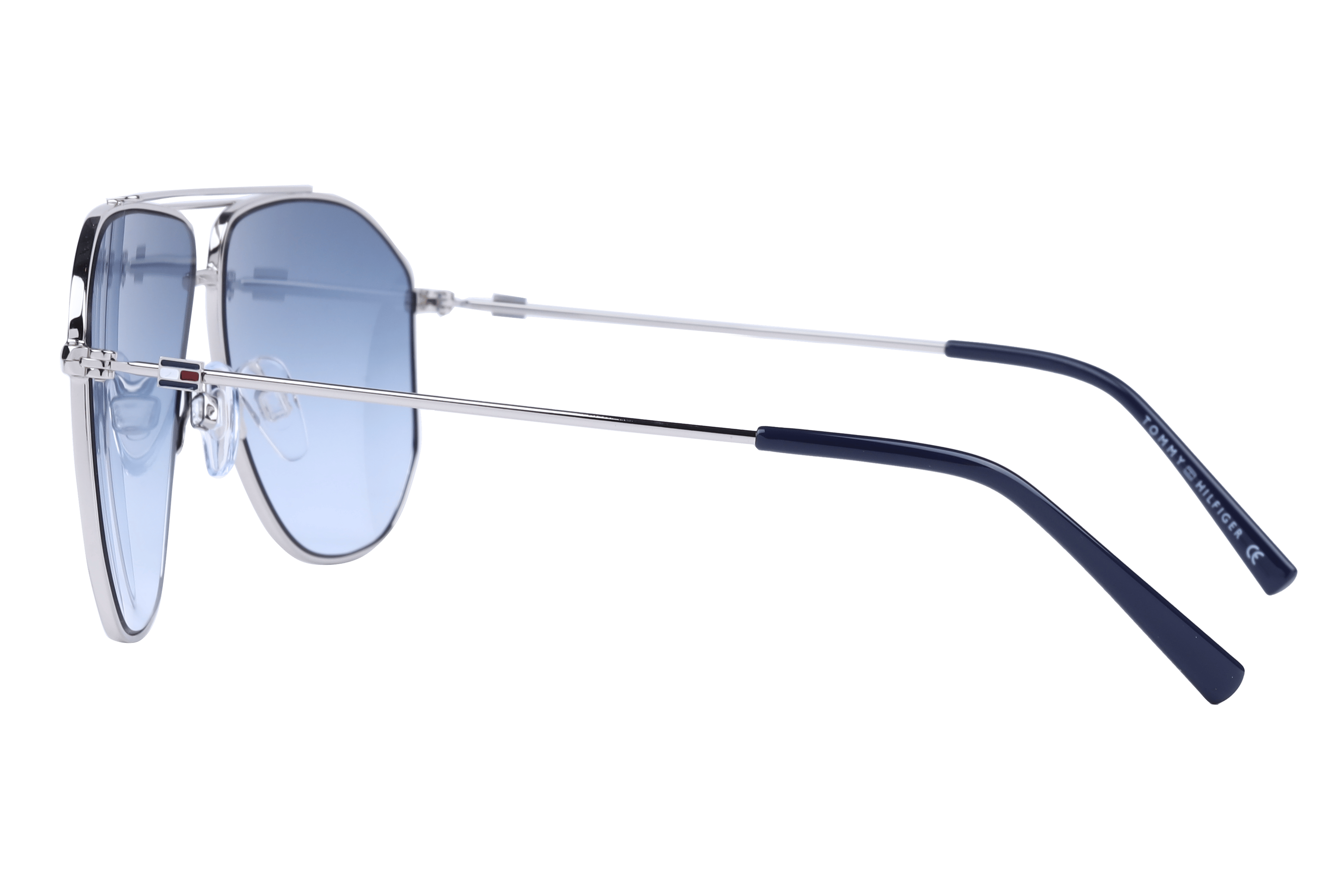Tommy Hilfiger TH 1549 Sunglass Silver Male Full Metal Sunglass — Silver frame — view 3