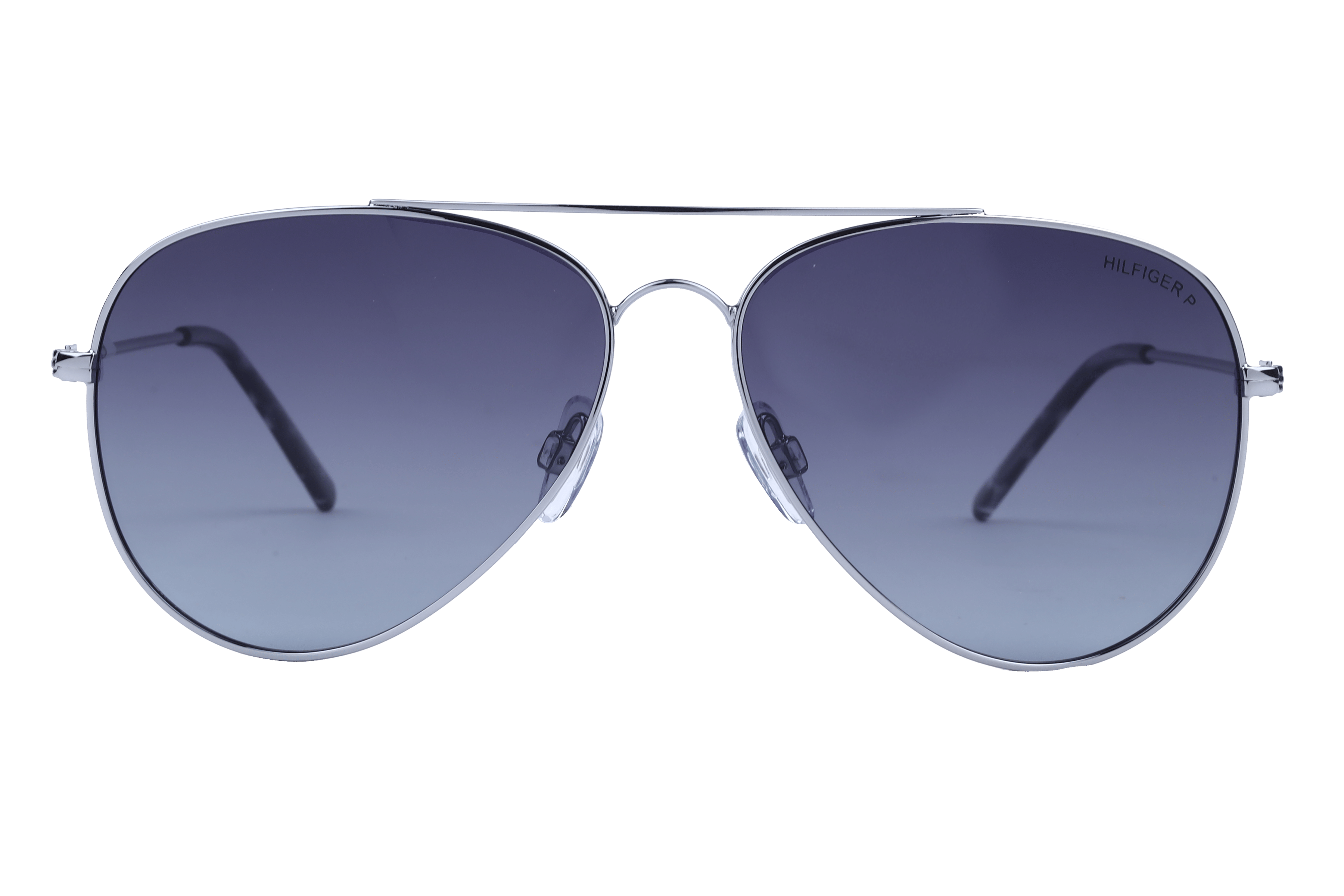 Tommy Hilfiger TH 1551 Sunglass Silver Unisex Full Metal Sunglass — Silver frame — view 2