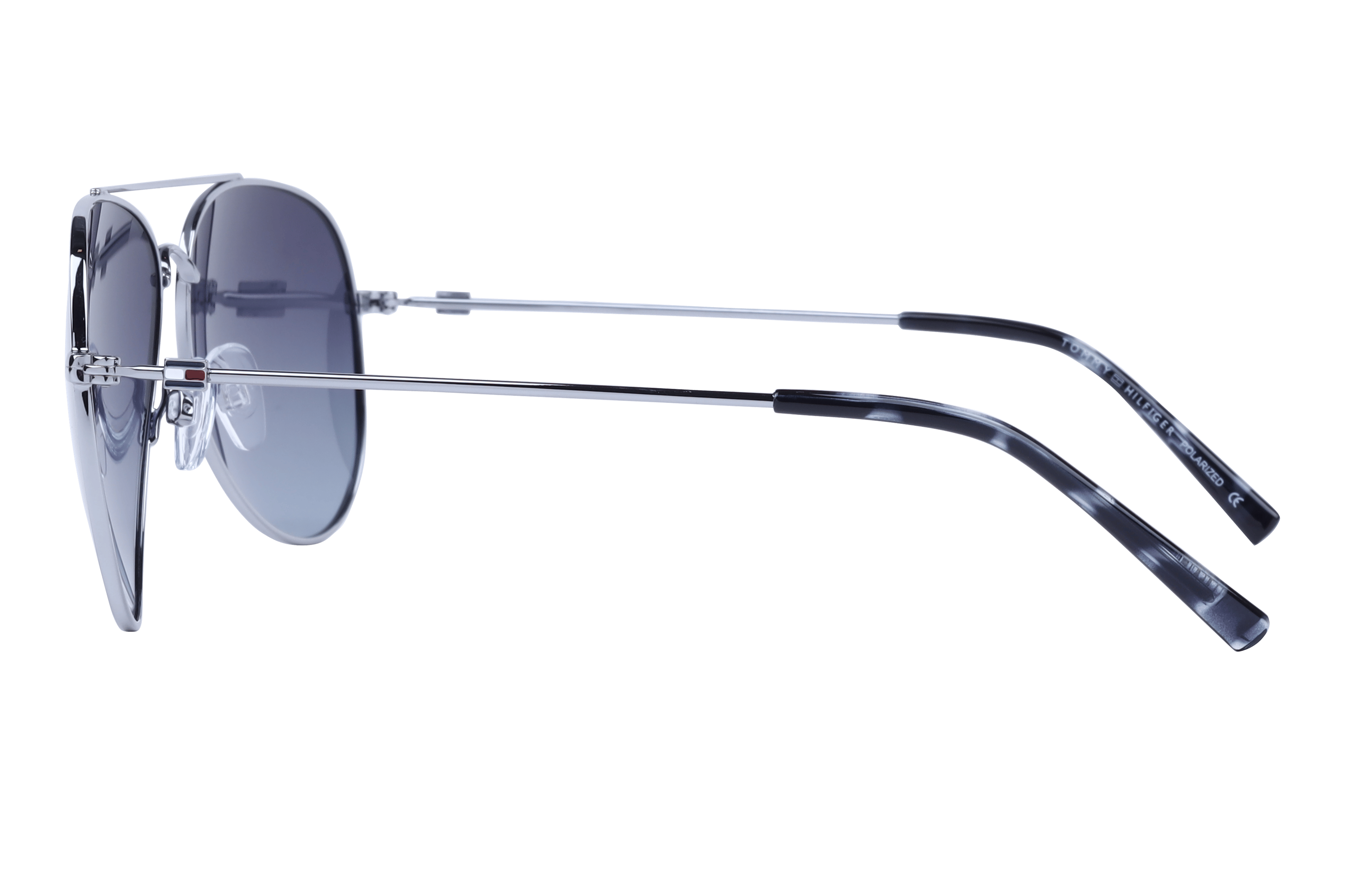 Tommy Hilfiger TH 1551 Sunglass Silver Unisex Full Metal Sunglass — Silver frame — view 3
