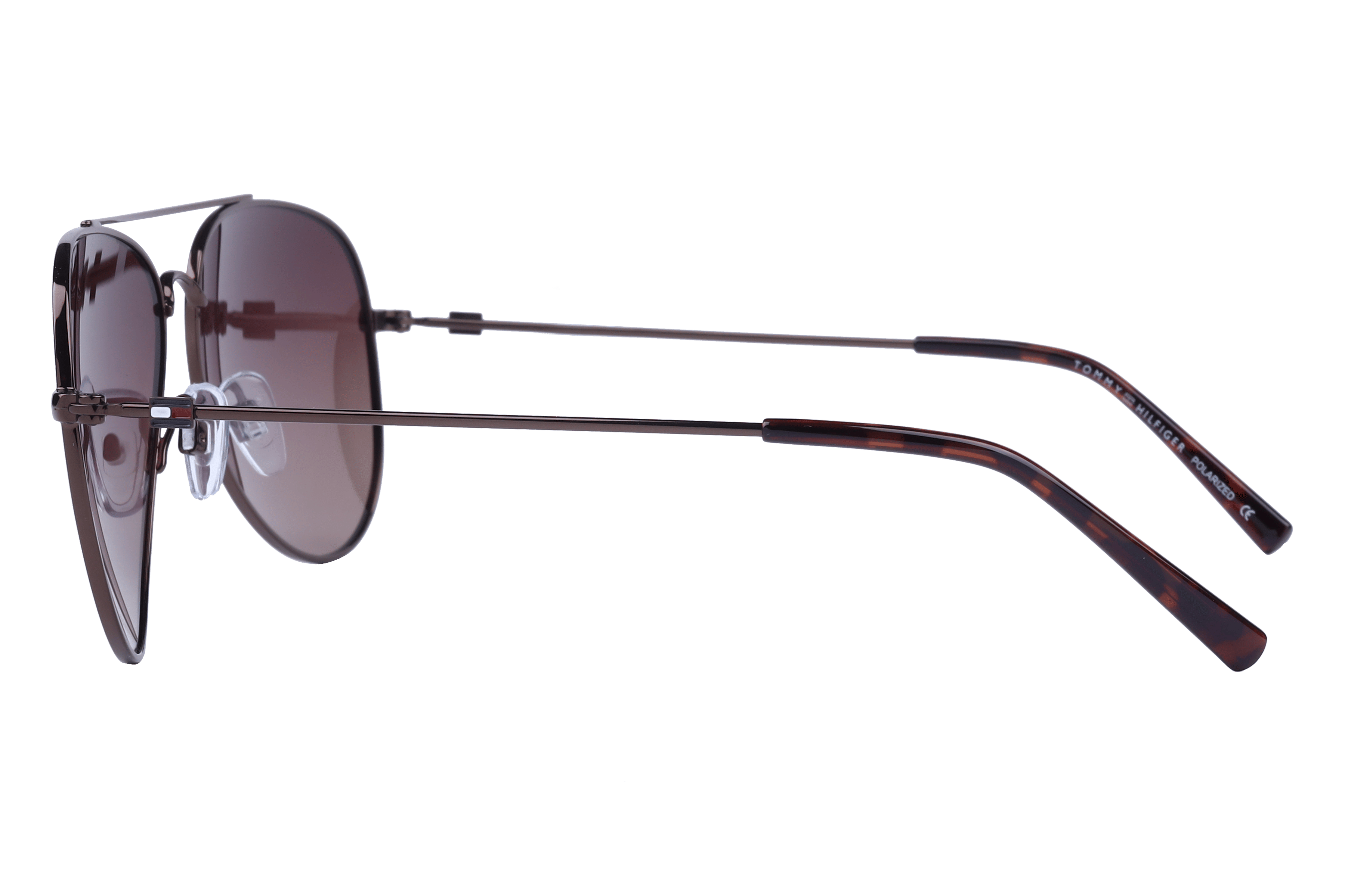 Tommy Hilfiger TH 1551 Sunglass Brown Unisex Full Metal Sunglass — Brown frame — view 3