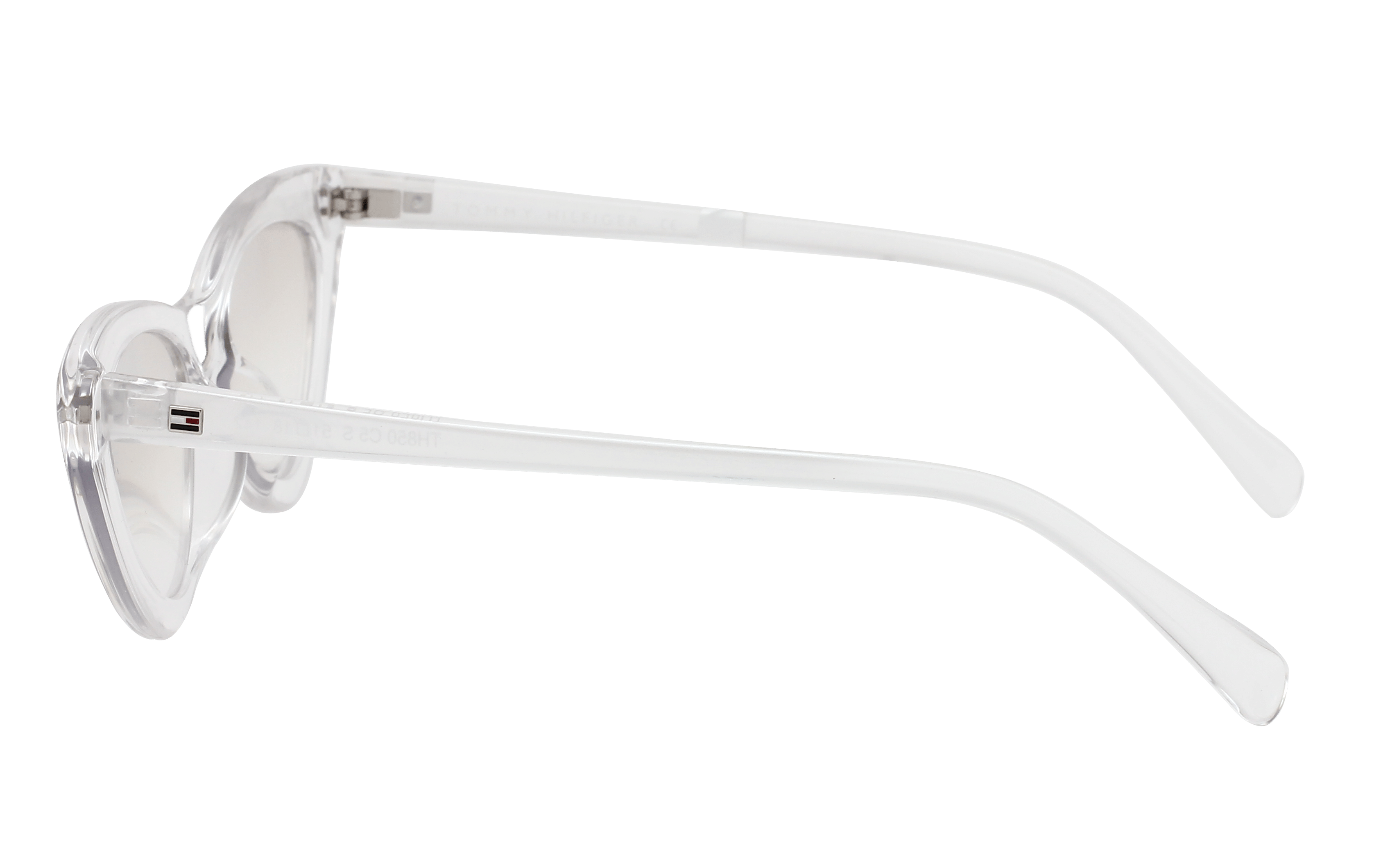 Tommy Hilfiger TH850 Sunglass Transparent Female Full Shell Sunglass — Transparent frame — view 3