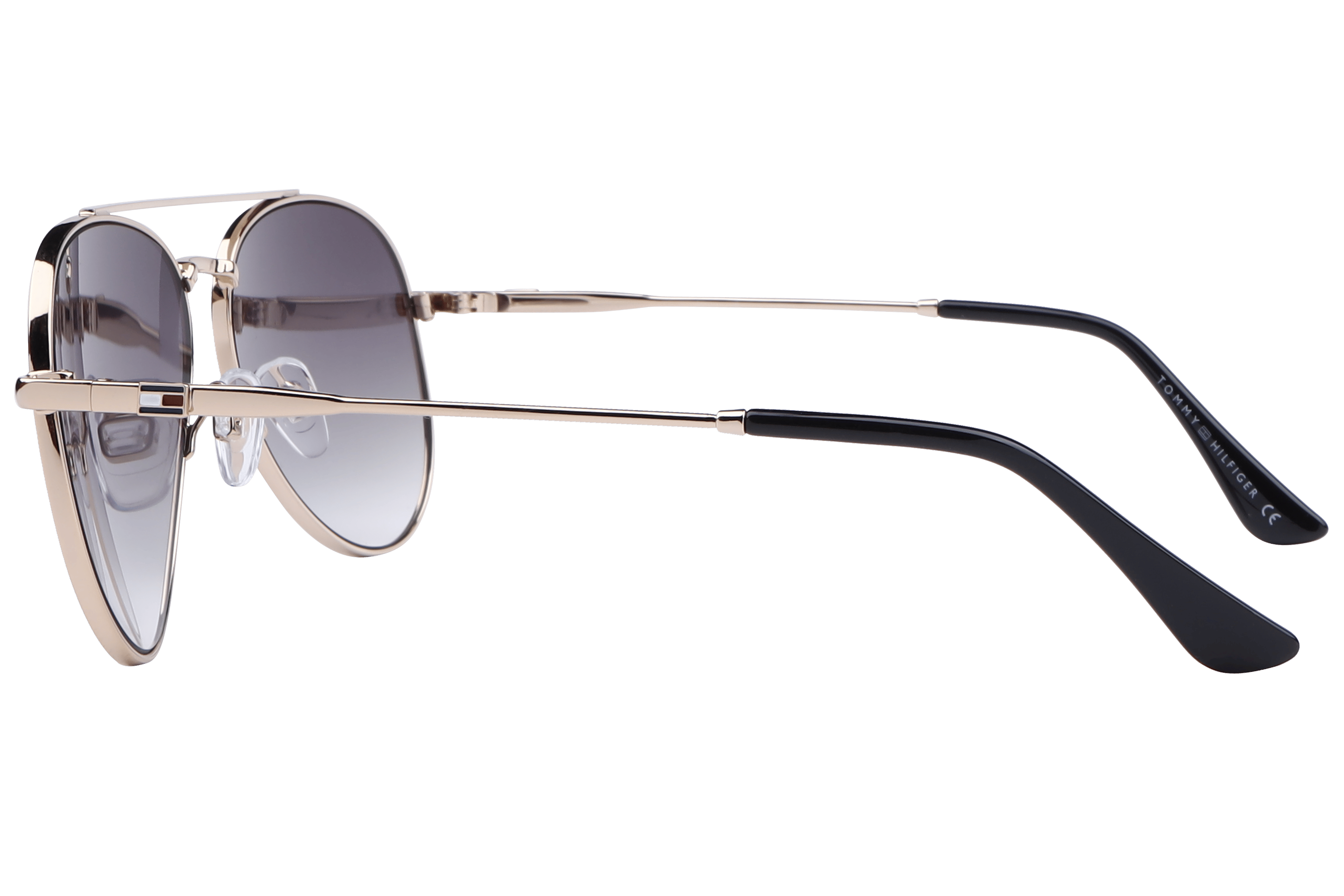 Tommy Hilfiger TH1565 Sunglass Gold Unisex Full Metal Sunglass — Gold frame — view 3