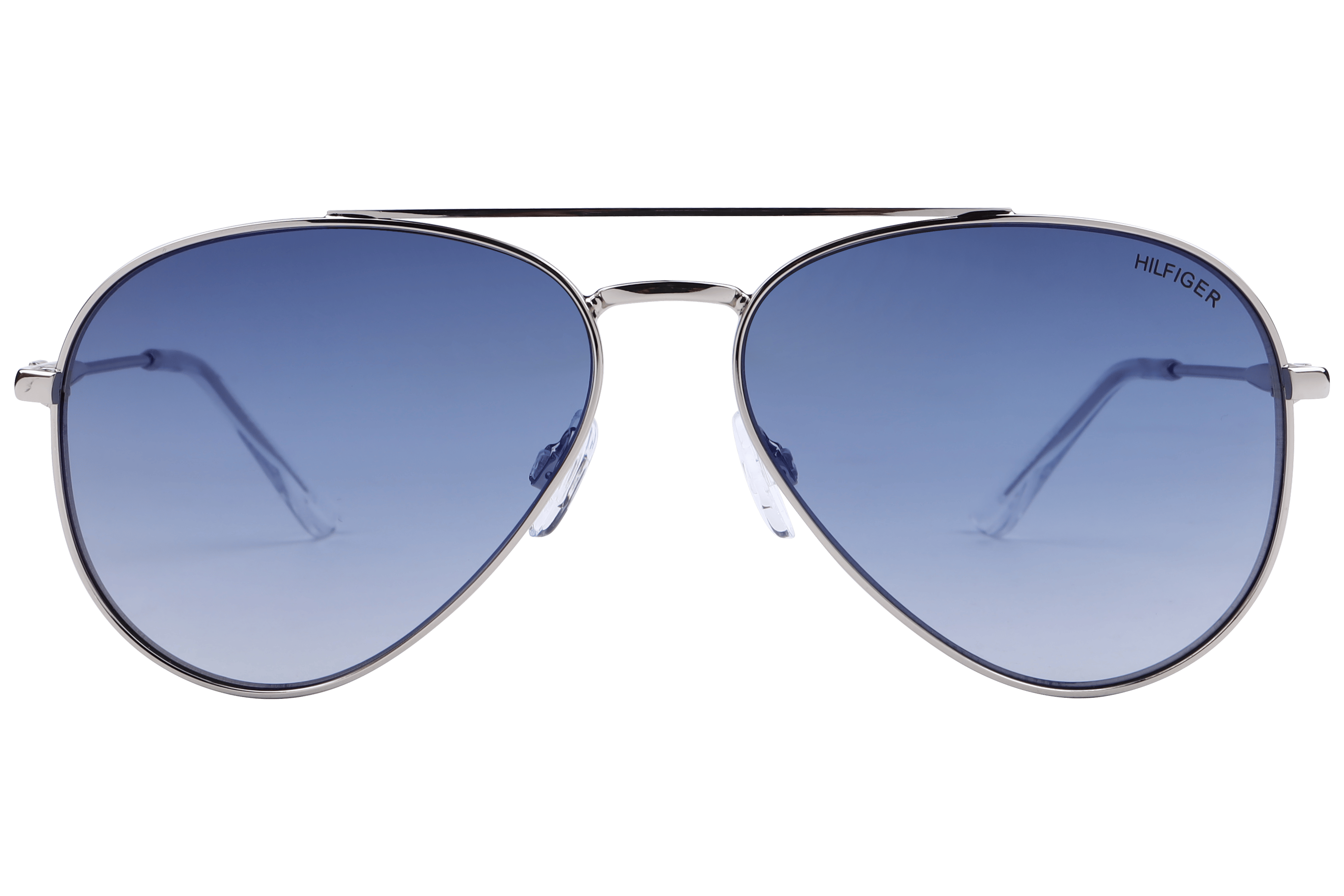 Tommy Hilfiger TH1565 Sunglass Silver Unisex Full Metal Sunglass — Silver frame — view 2