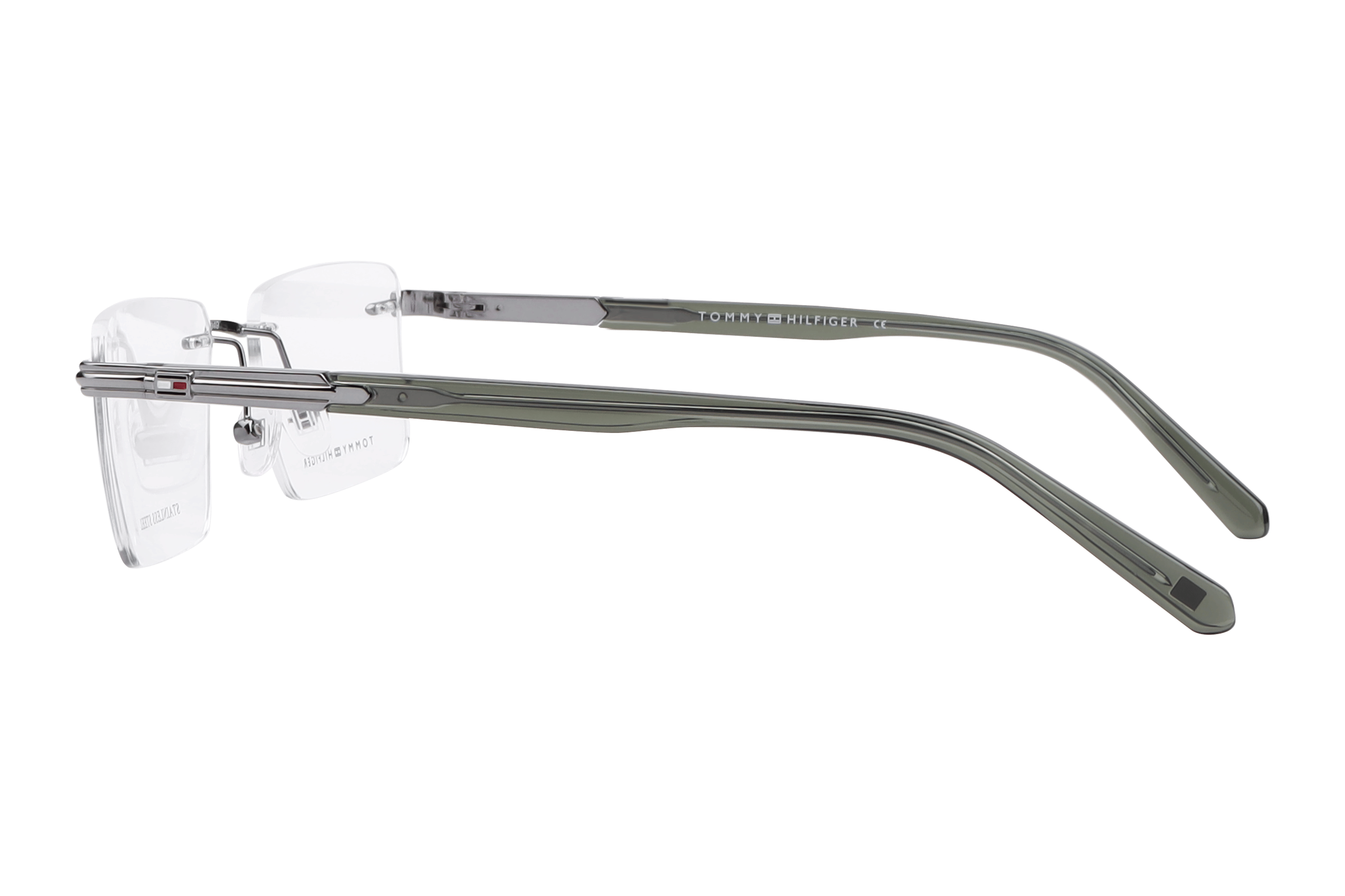 Tommy Hilfiger TH6280 Frame Gun Metal Male RimLess Shell Frame — view 3