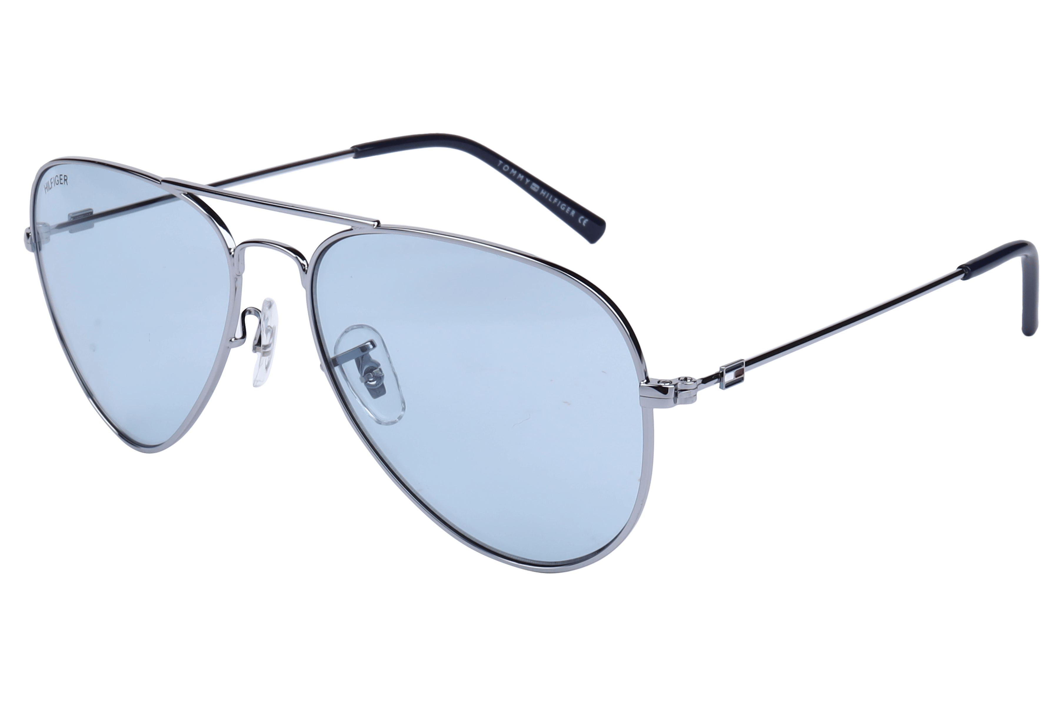 Tommy Hilfiger TH1574 Sunglass Silver Unisex Full Metal — Silver frame
