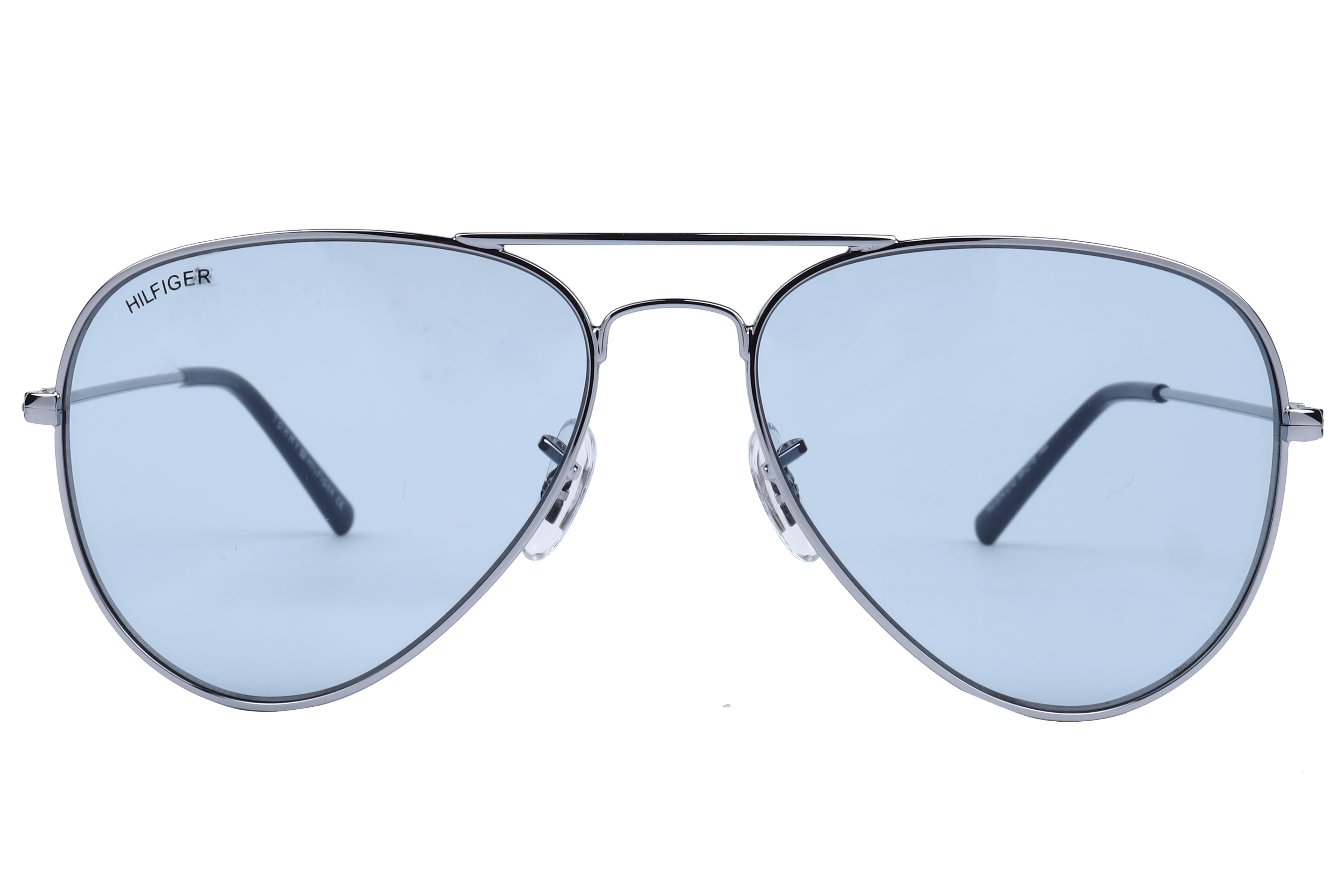 Tommy Hilfiger TH1574 Sunglass Silver Unisex Full Metal Sunglass — Silver frame — view 2