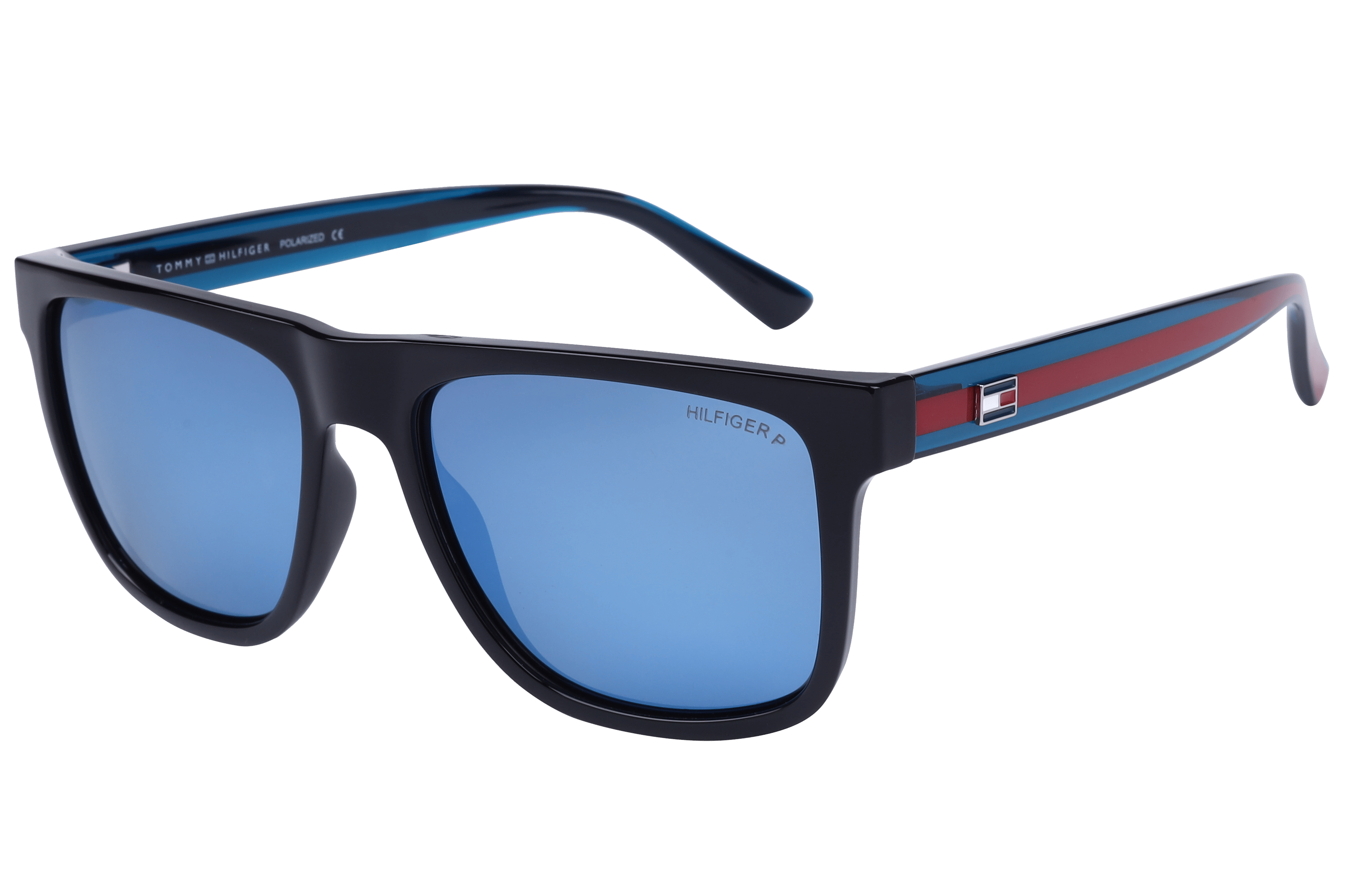 Tommy Hilfiger TH1571PL Sunglass Black Male Full Shell — Black frame