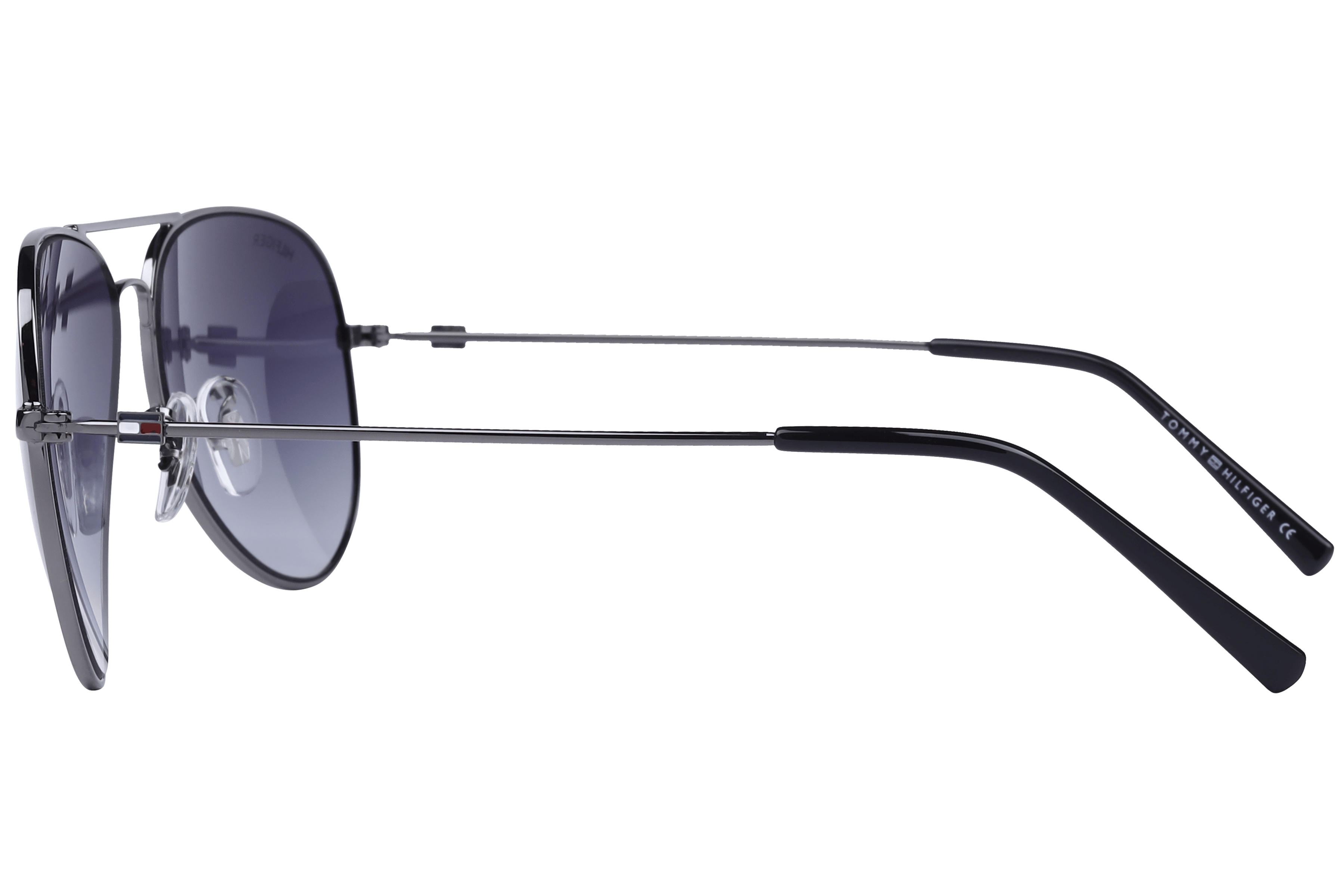 Tommy Hilfiger TH1574 Sunglass Gun Metal Unisex Full Metal Sunglass — Gun Metal frame — view 3