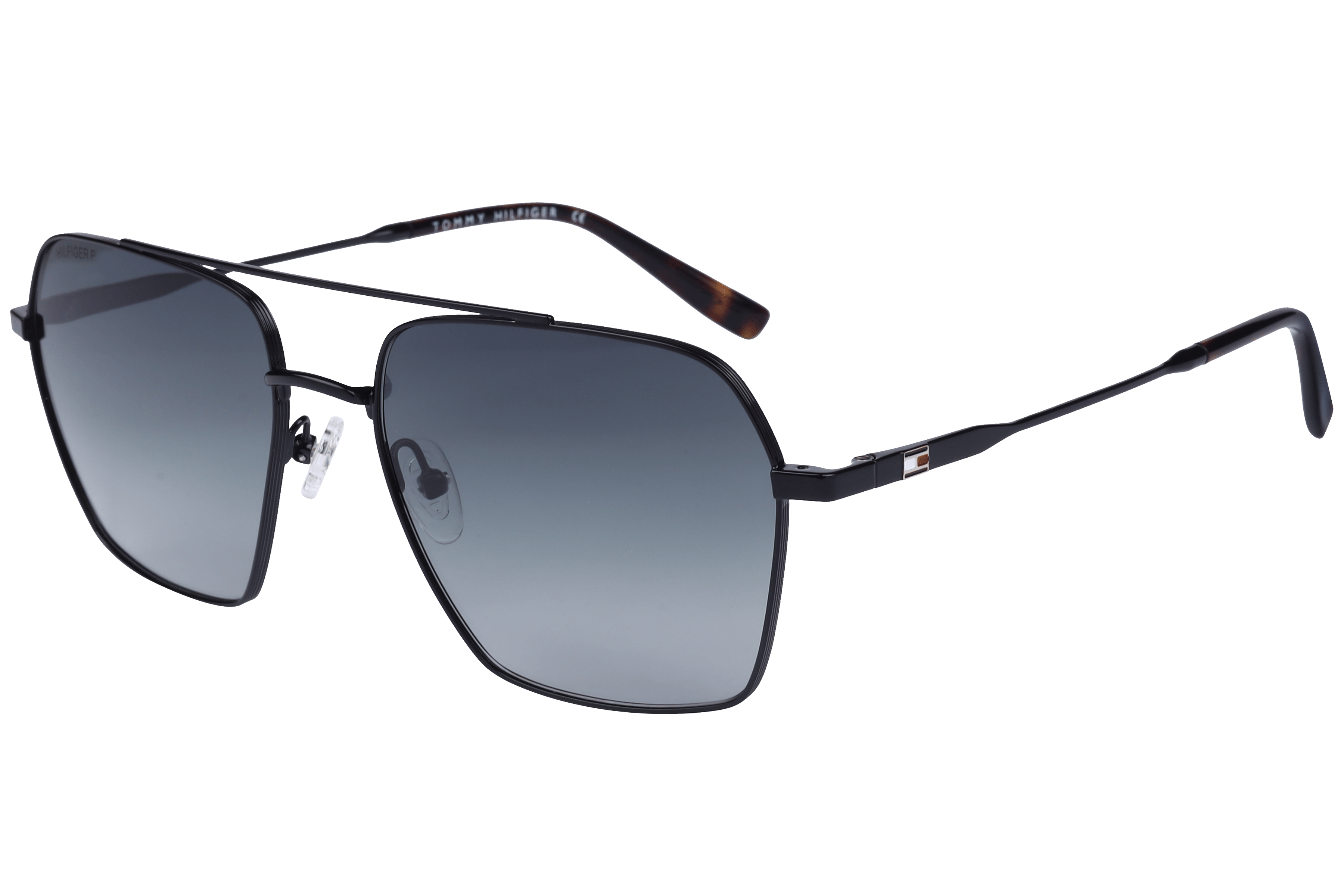 Tommy Hilfiger TH1575PL Sunglass Black Male Full Metal — Black frame