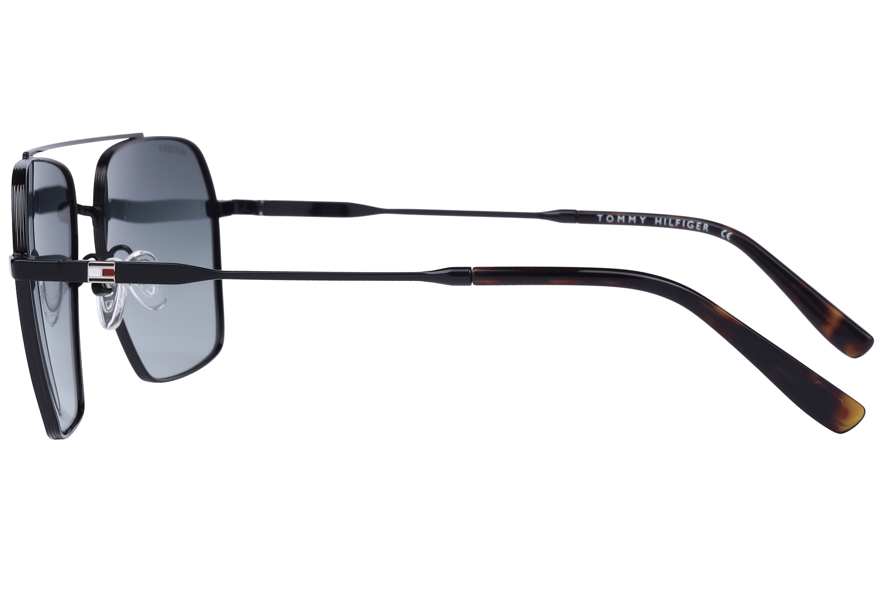 Tommy Hilfiger TH1575PL Sunglass Black Male Full Metal Sunglass — Black frame — view 3
