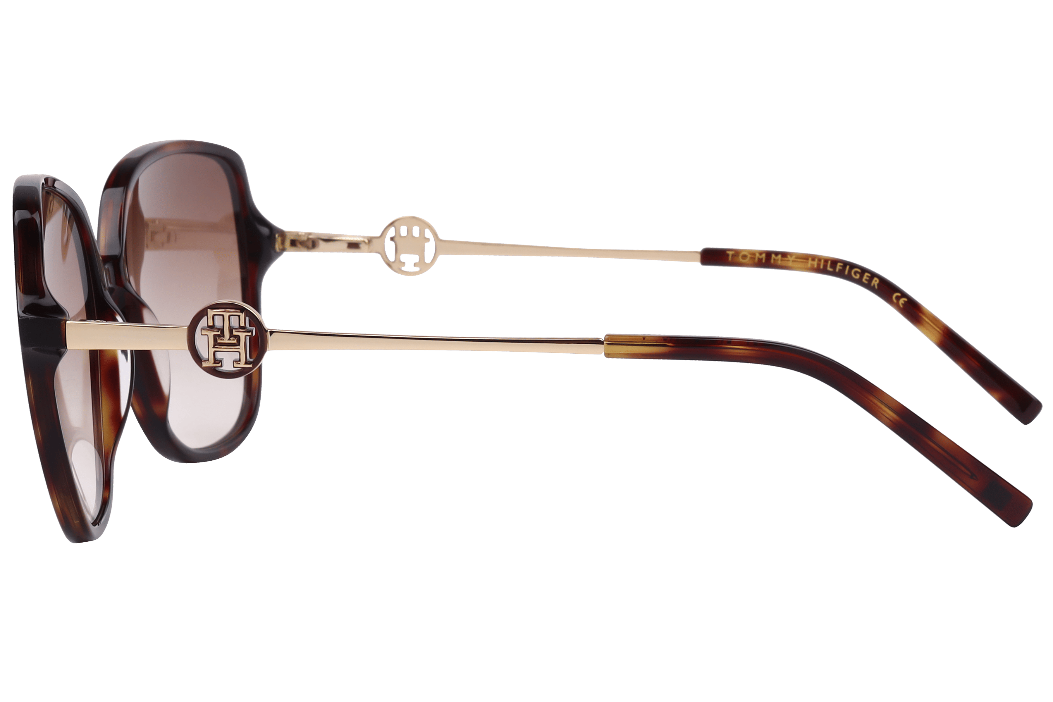 Tommy Hilfiger TH 2635 Sunglass Havana Female Full Metal Sunglass — Havana frame — view 3