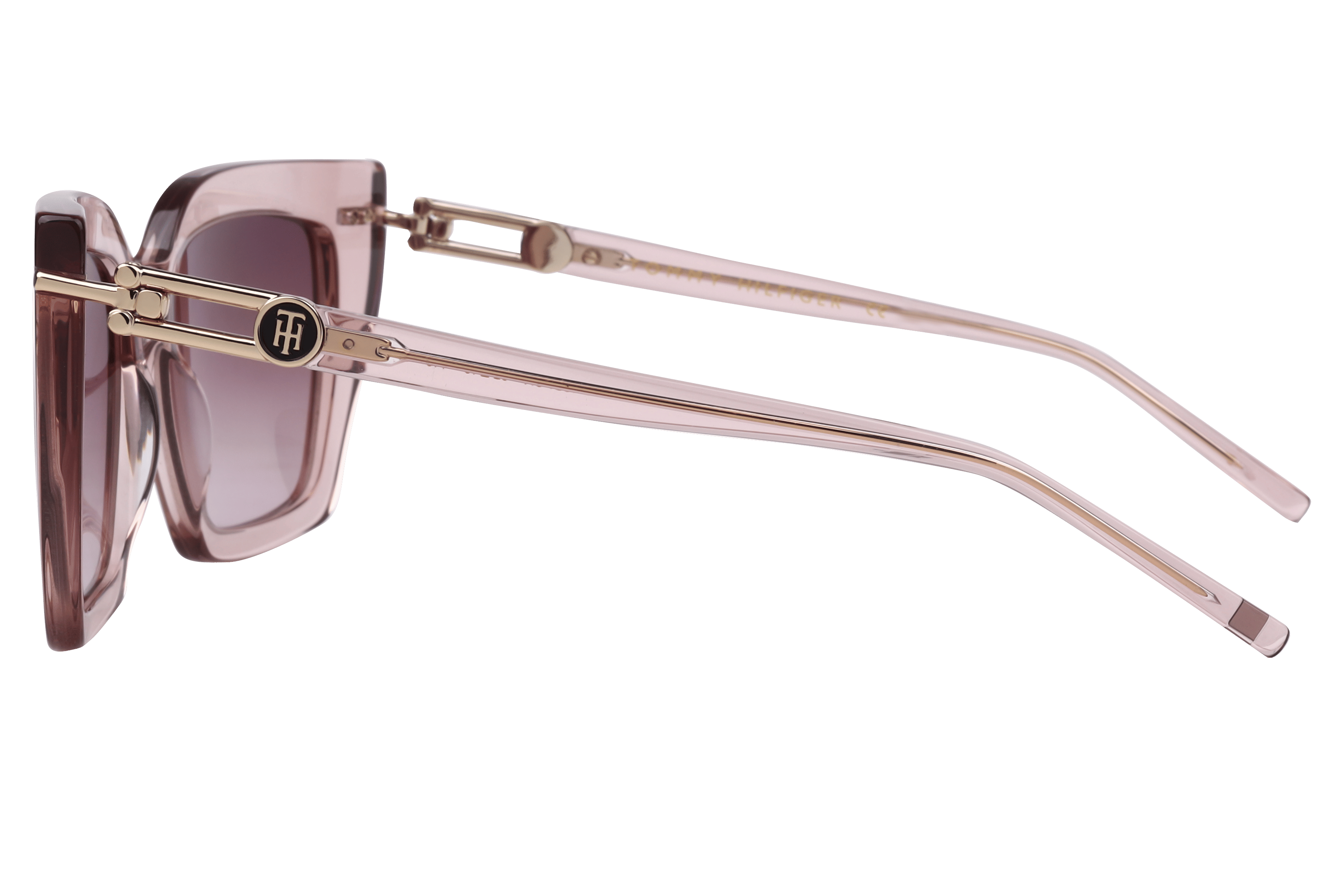 Tommy Hilfiger TH 2632 Sunglass Transparent Pink Female Full Sunglass — Transparent Pink frame — view 3