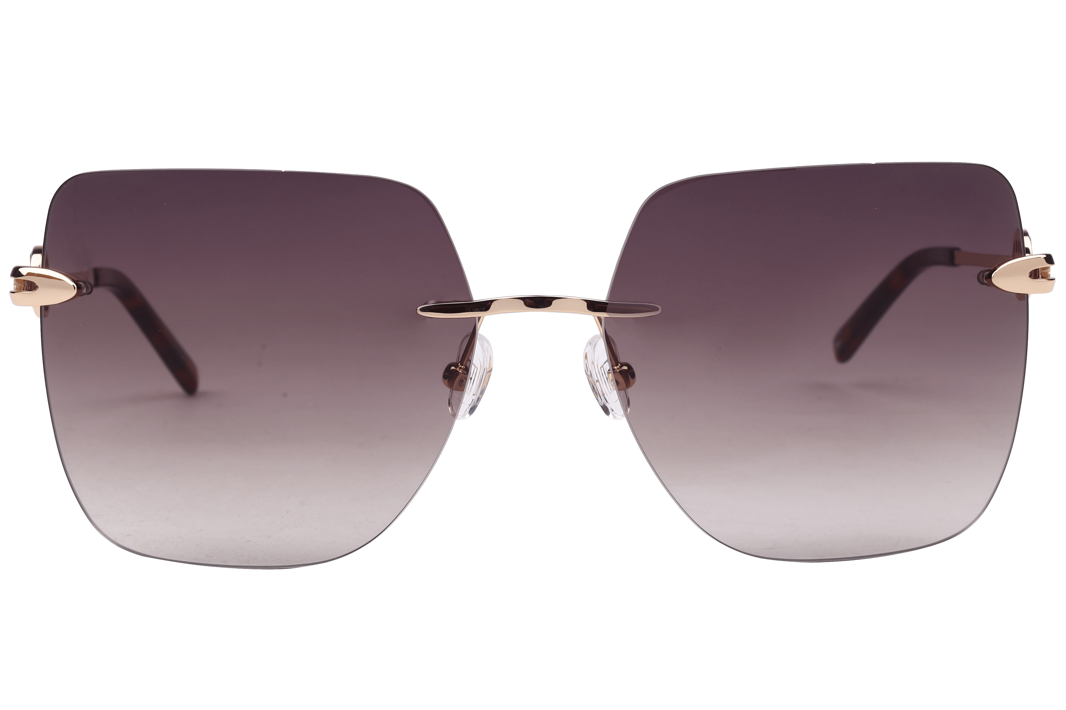 Tommy Hilfiger TH 2641 Sunglass Gold Female RimLess Metal Sunglass — Gold frame — view 2