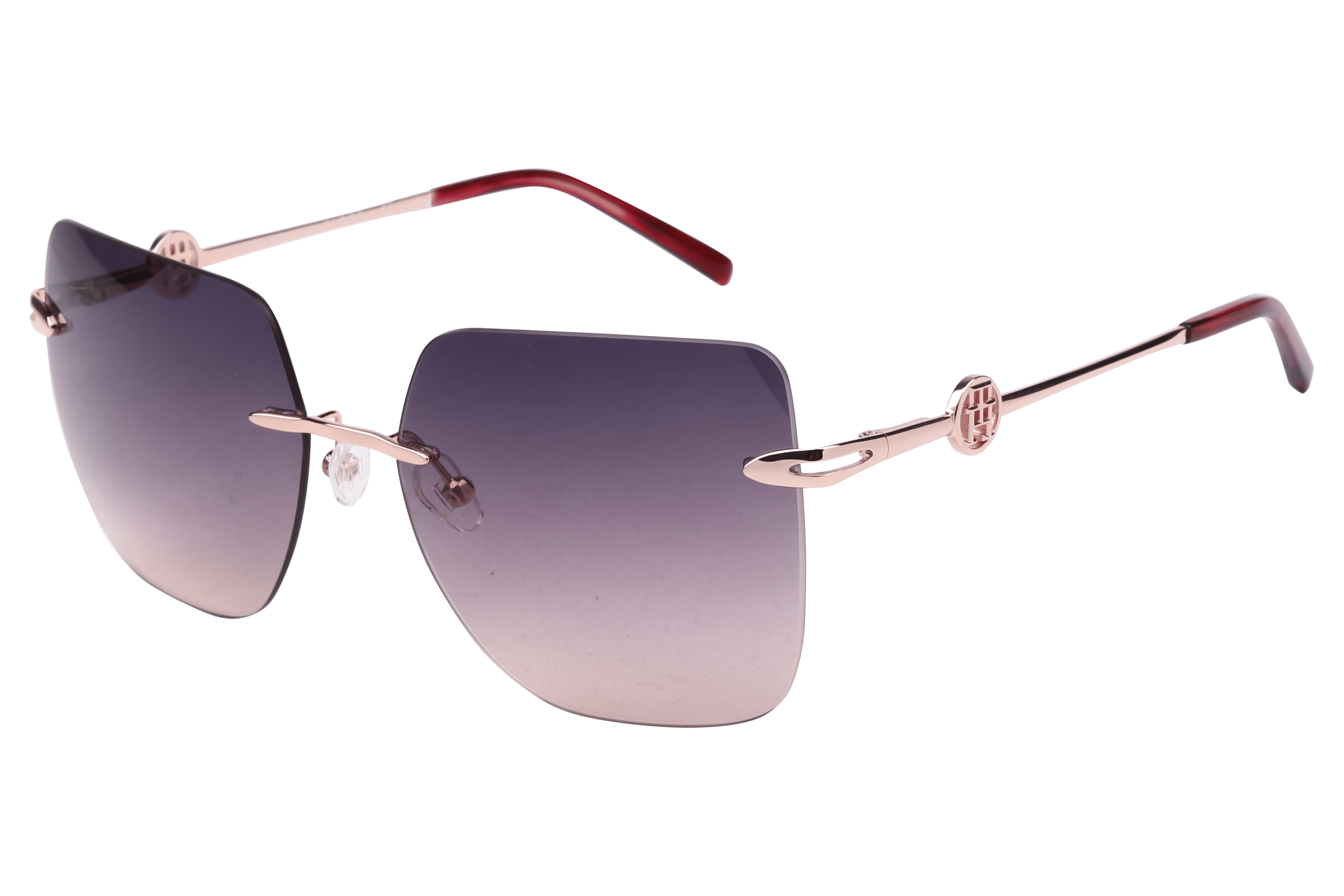 Tommy Hilfiger TH 2641 Sunglass Rose Gold Female RimLess Met — Gold frame