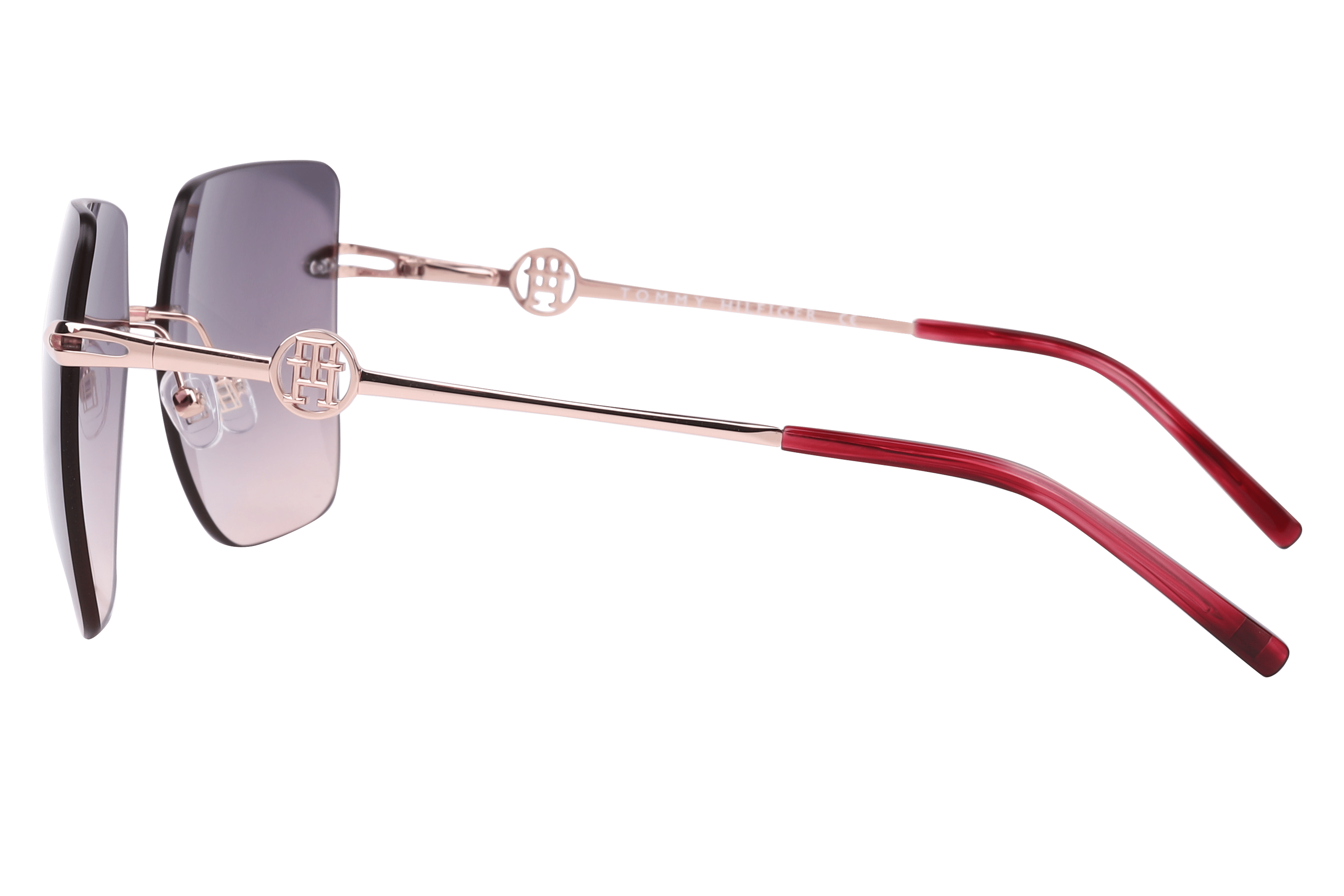 Tommy Hilfiger TH 2641 Sunglass Rose Gold Female RimLess Met Sunglass — view 3
