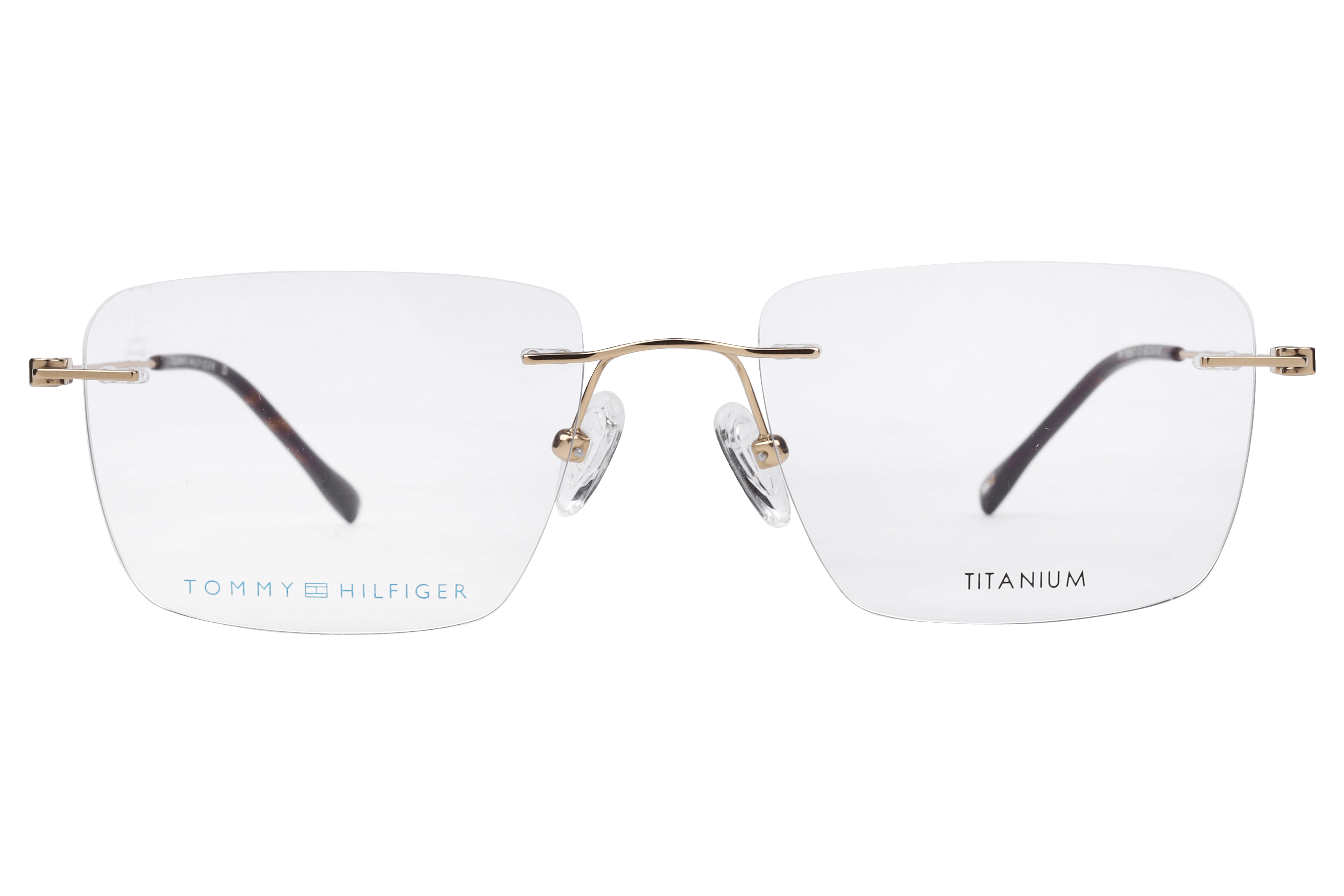 Tommy Hilfiger TH 1088T Frame Gold Male RimLess Titanium Frame — Gold frame — view 2