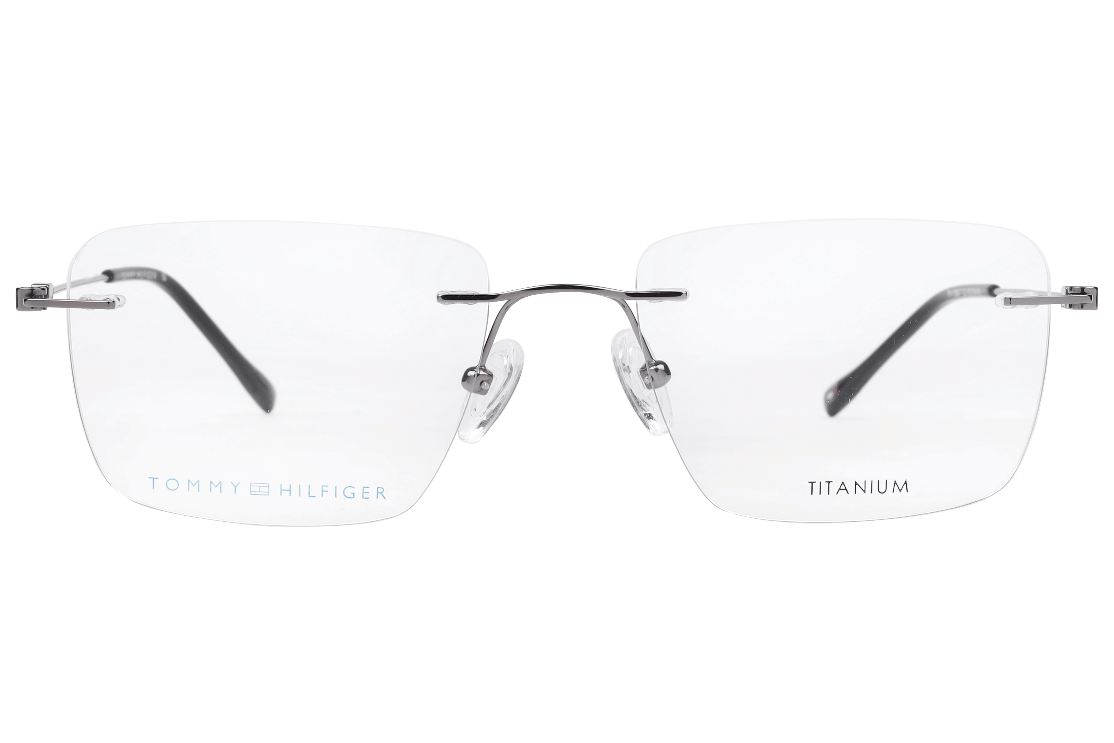 Tommy Hilfiger TH 1088T Frame Gun Metal Male RimLess Titaniu Frame — Gun Metal frame — view 2