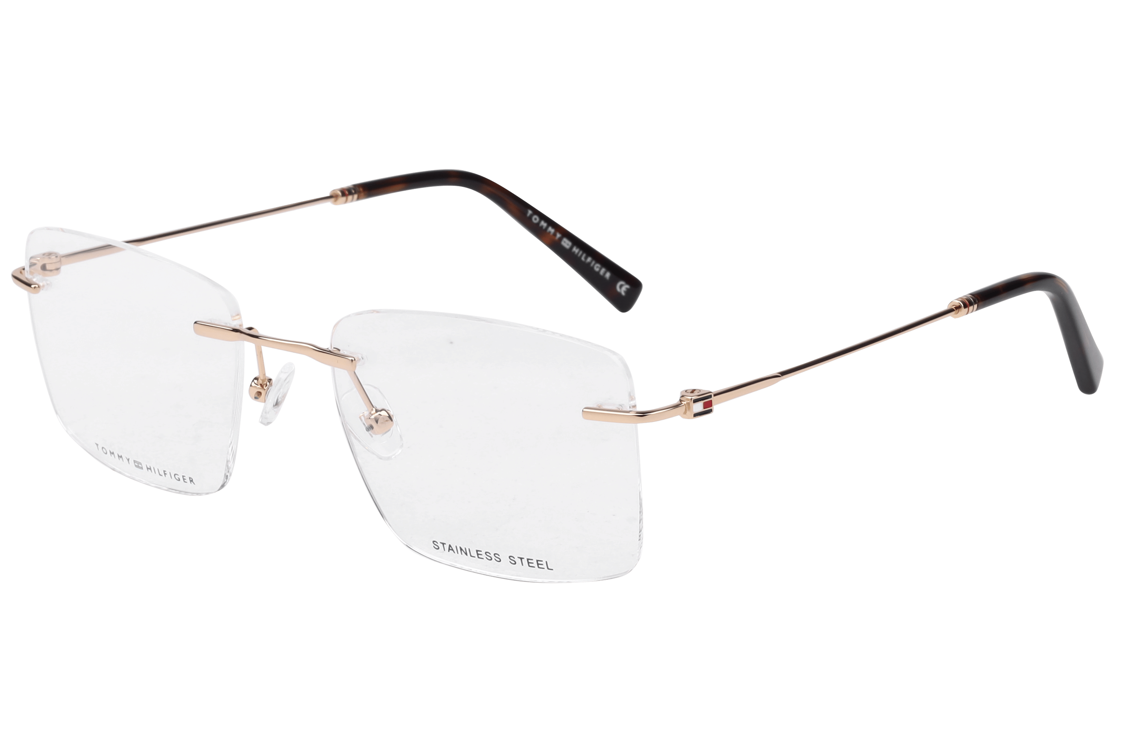 Tommy Hilfiger TH 5405 Frame Gold Male RimLess Stainless Ste — Gold frame