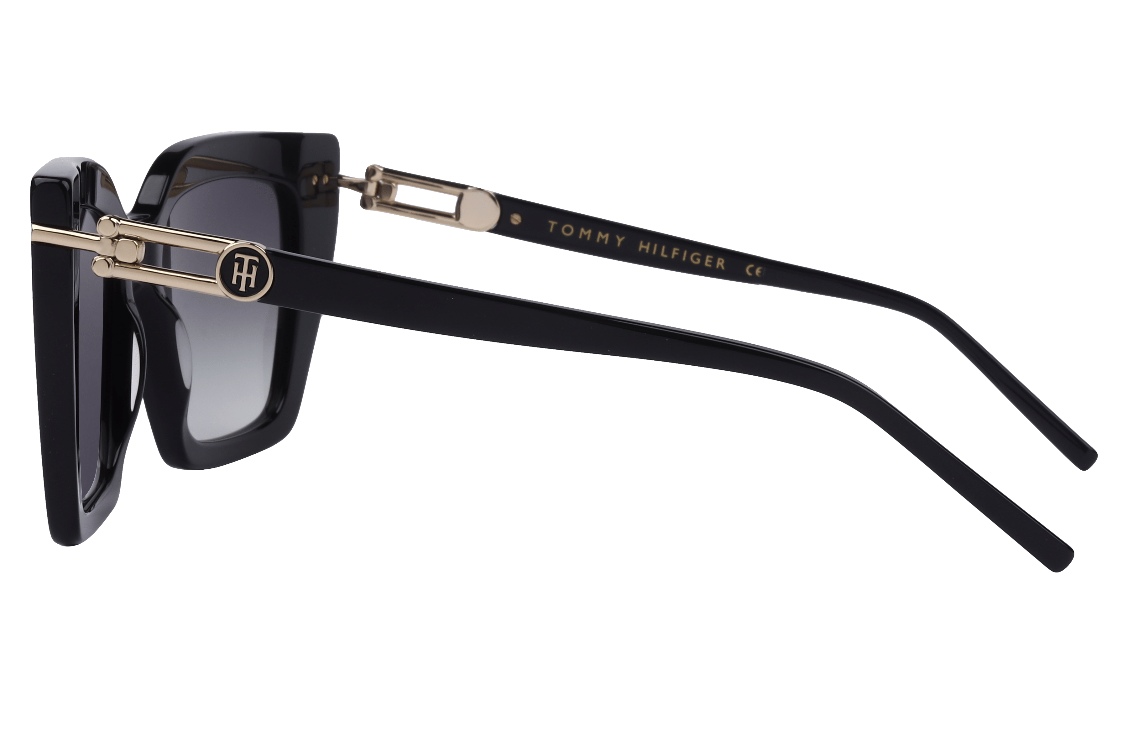 Tommy Hilfiger TH 2632 Sunglass Black Female Full Metal Sunglass — Black frame — view 3