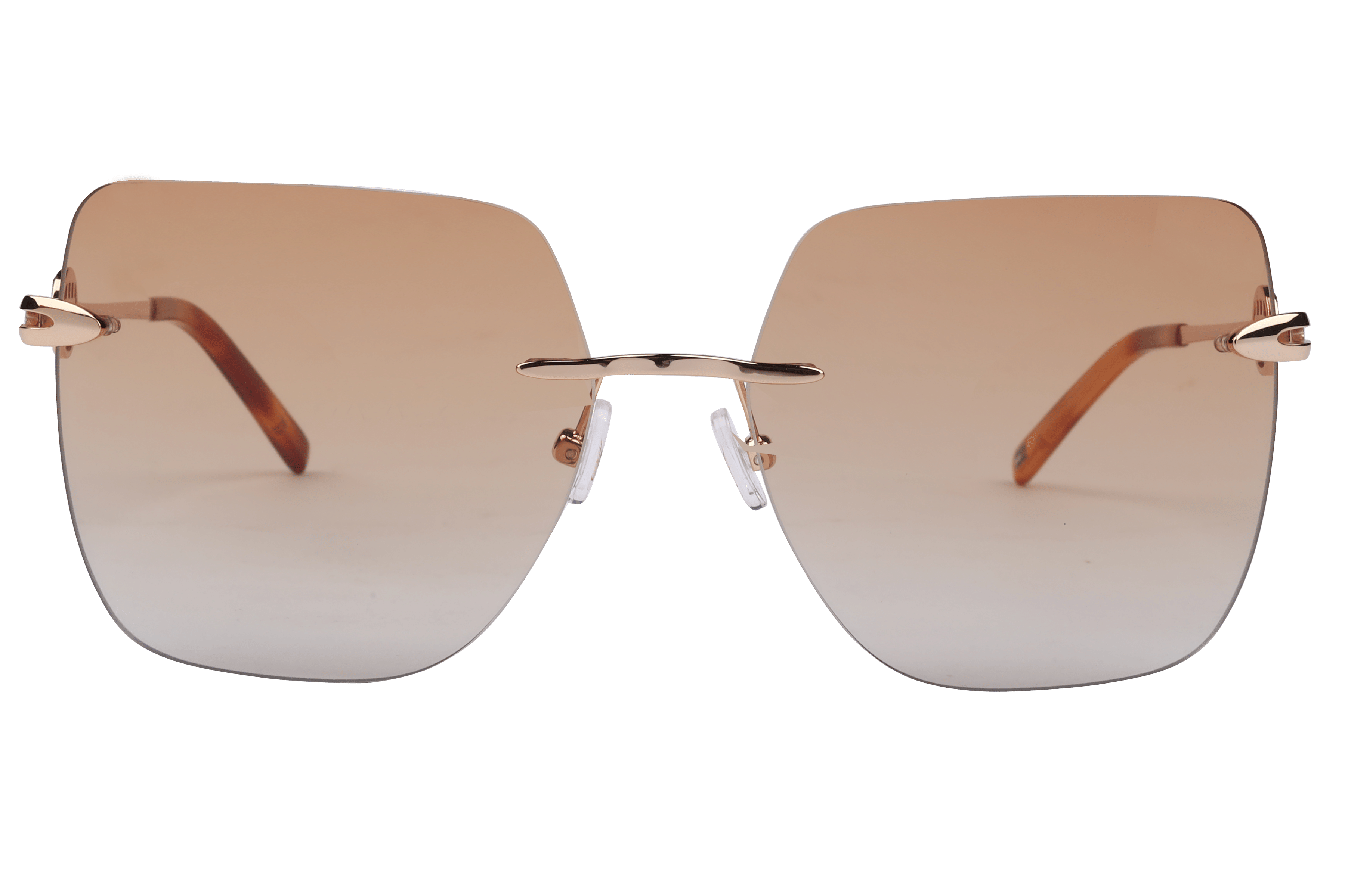 Tommy Hilfiger TH 2641 Sunglass Gold Female RimLess Metal Sunglass — Gold frame — view 2