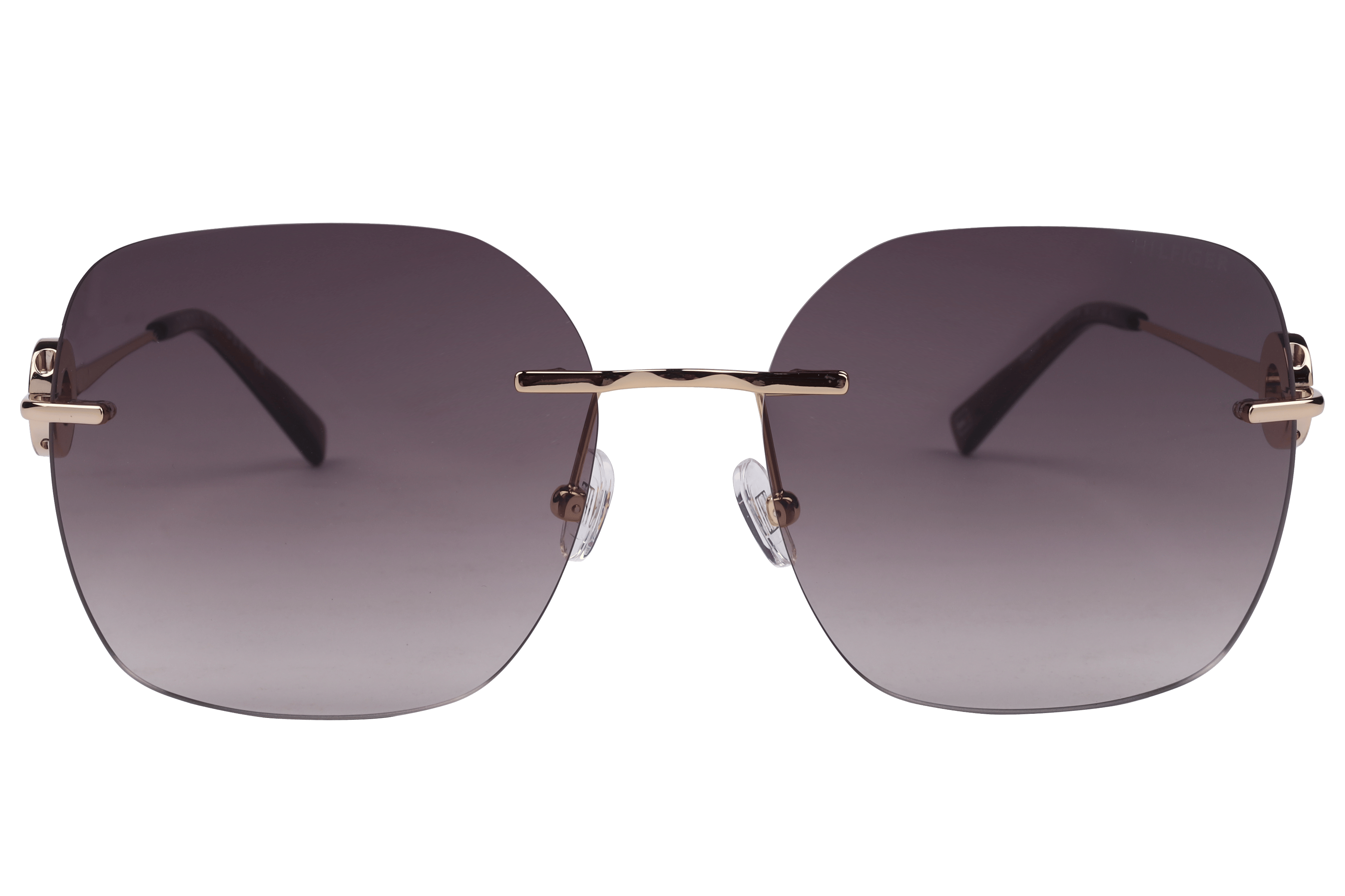 Tommy Hilfiger TH 2650 Sunglass Gold Female RimLess Metal Sunglass — Gold frame — view 2