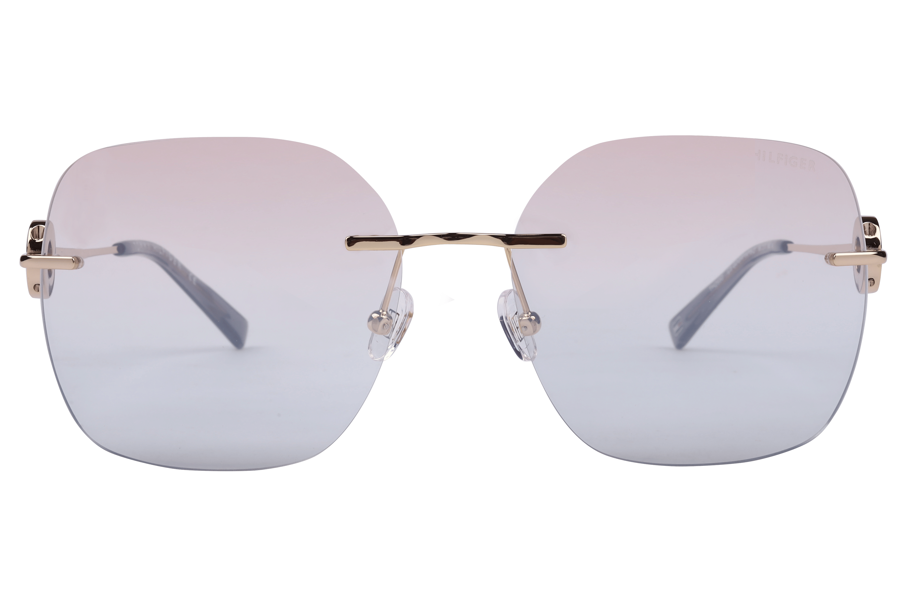 Tommy Hilfiger TH 2650 Sunglass Gold Female RimLess Metal Sunglass — Gold frame — view 2