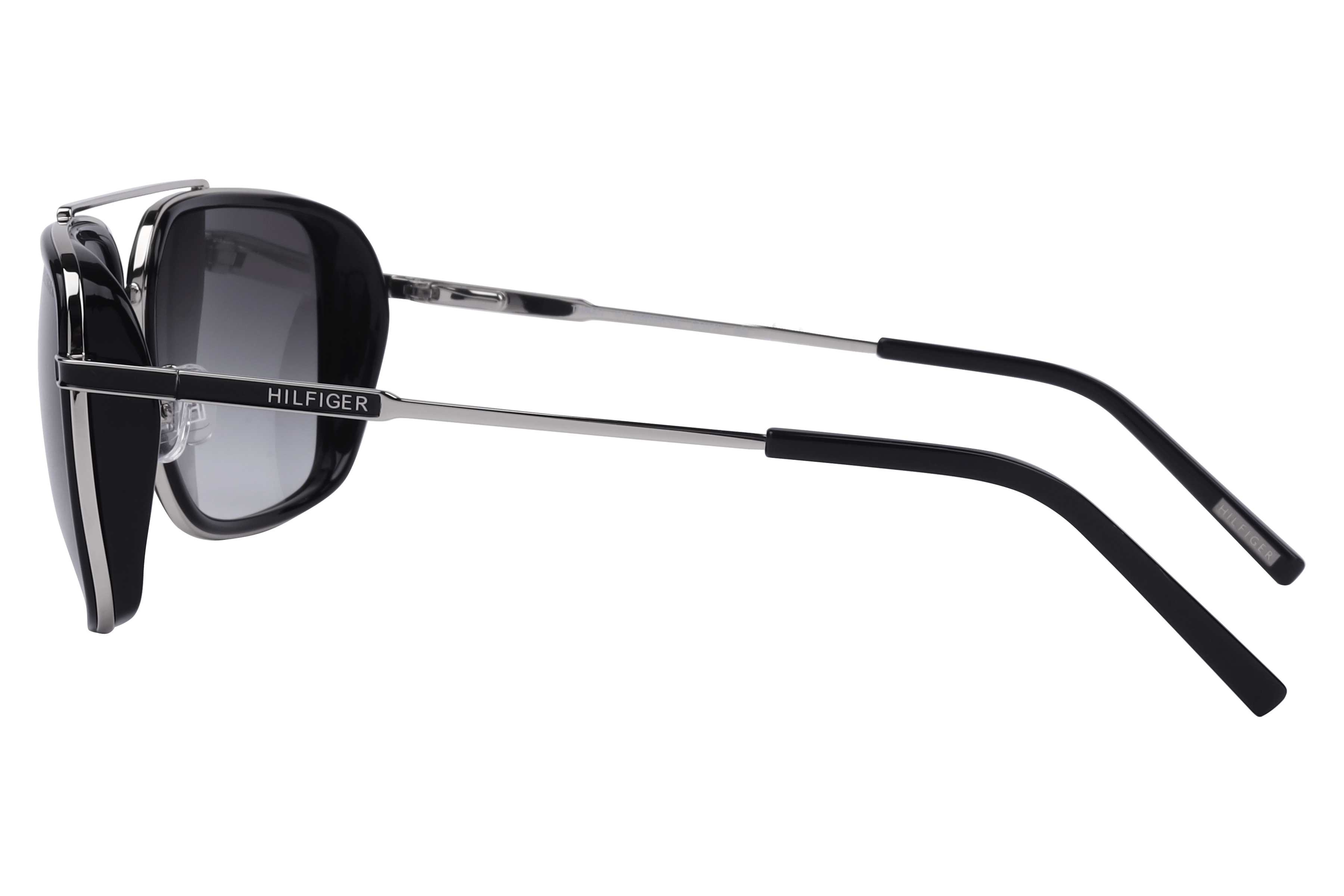 Tommy Hilfiger TH 8001 Sunglass Black Male Full Metal Sunglass — Black frame — view 3