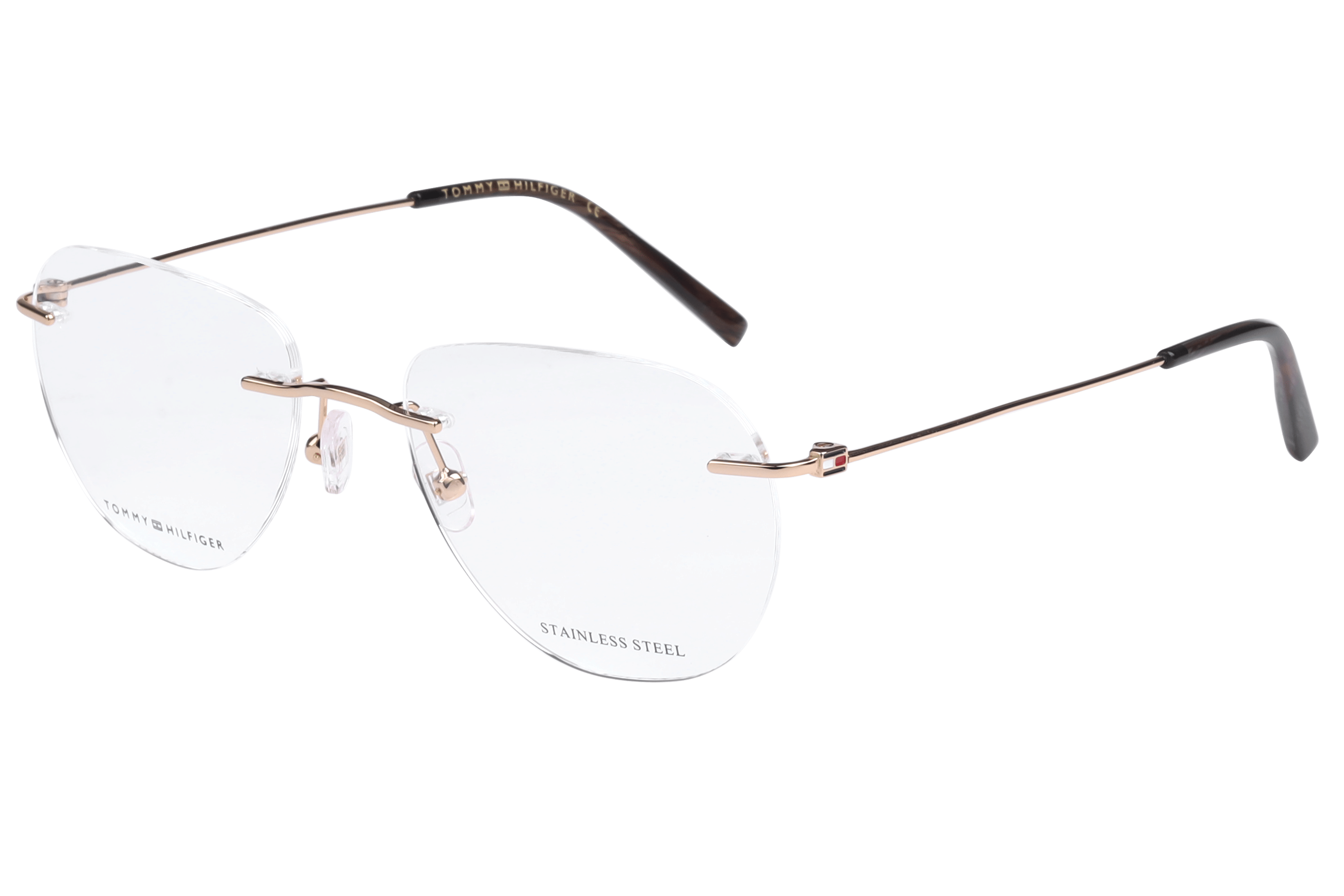 Tommy Hilfiger TH6329 Frame Gold Unisex RimLess Stainless St — Gold frame