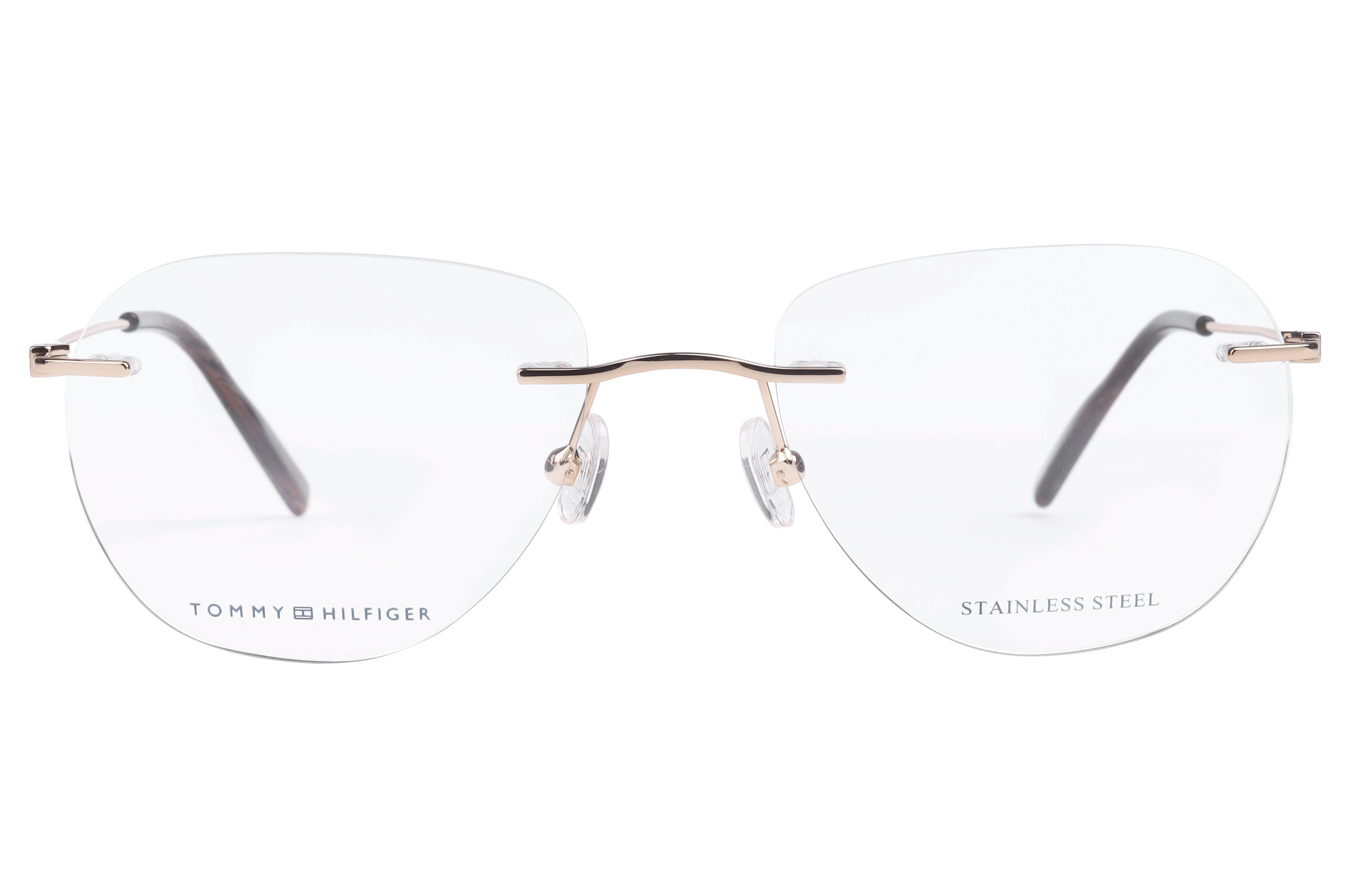 Tommy Hilfiger TH6329 Frame Gold Unisex RimLess Stainless St Frame — Gold frame — view 2