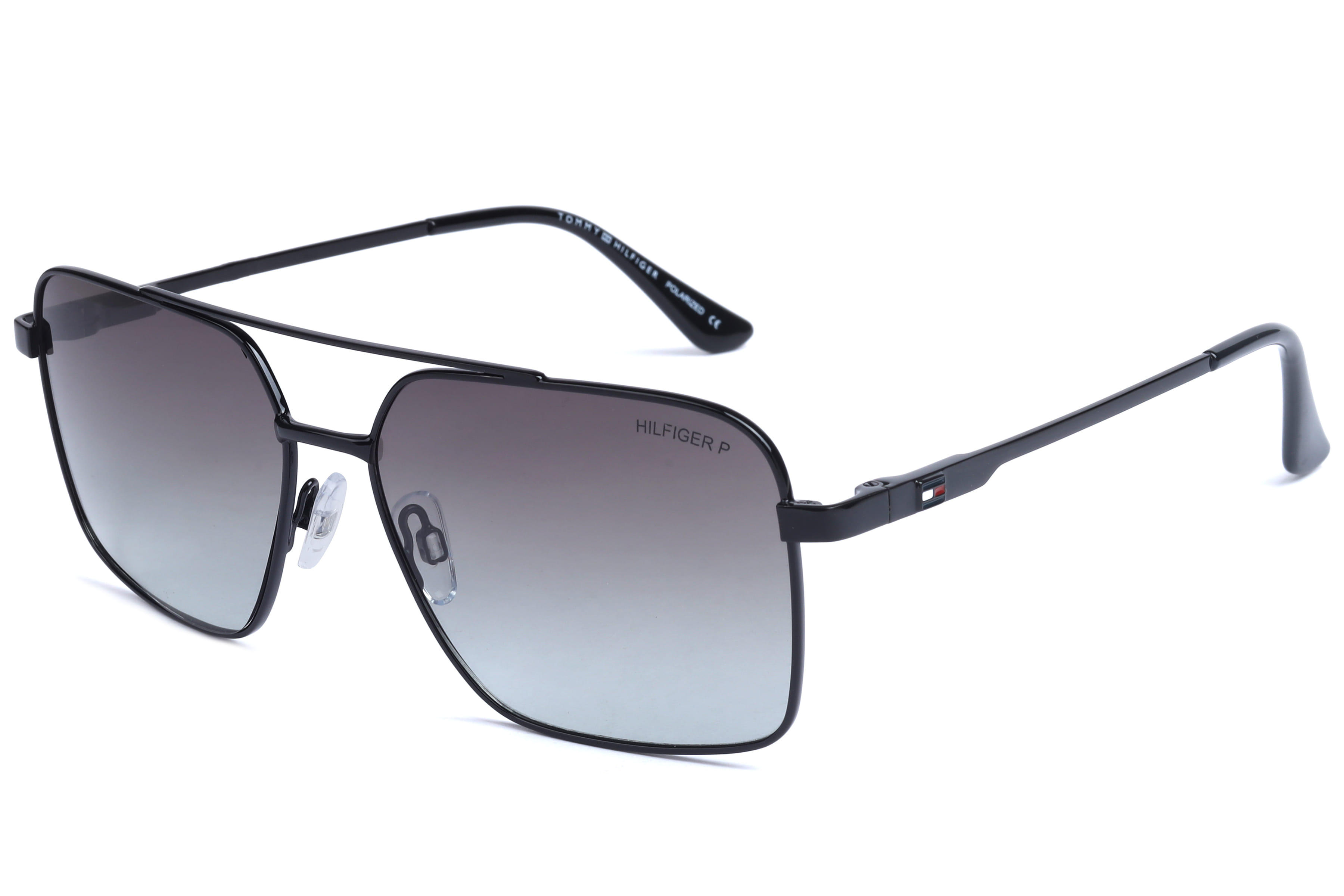 Tommy Hilfiger TH 1578PL Sunglass Black Male Full Metal Sunglass — Black frame — view 1