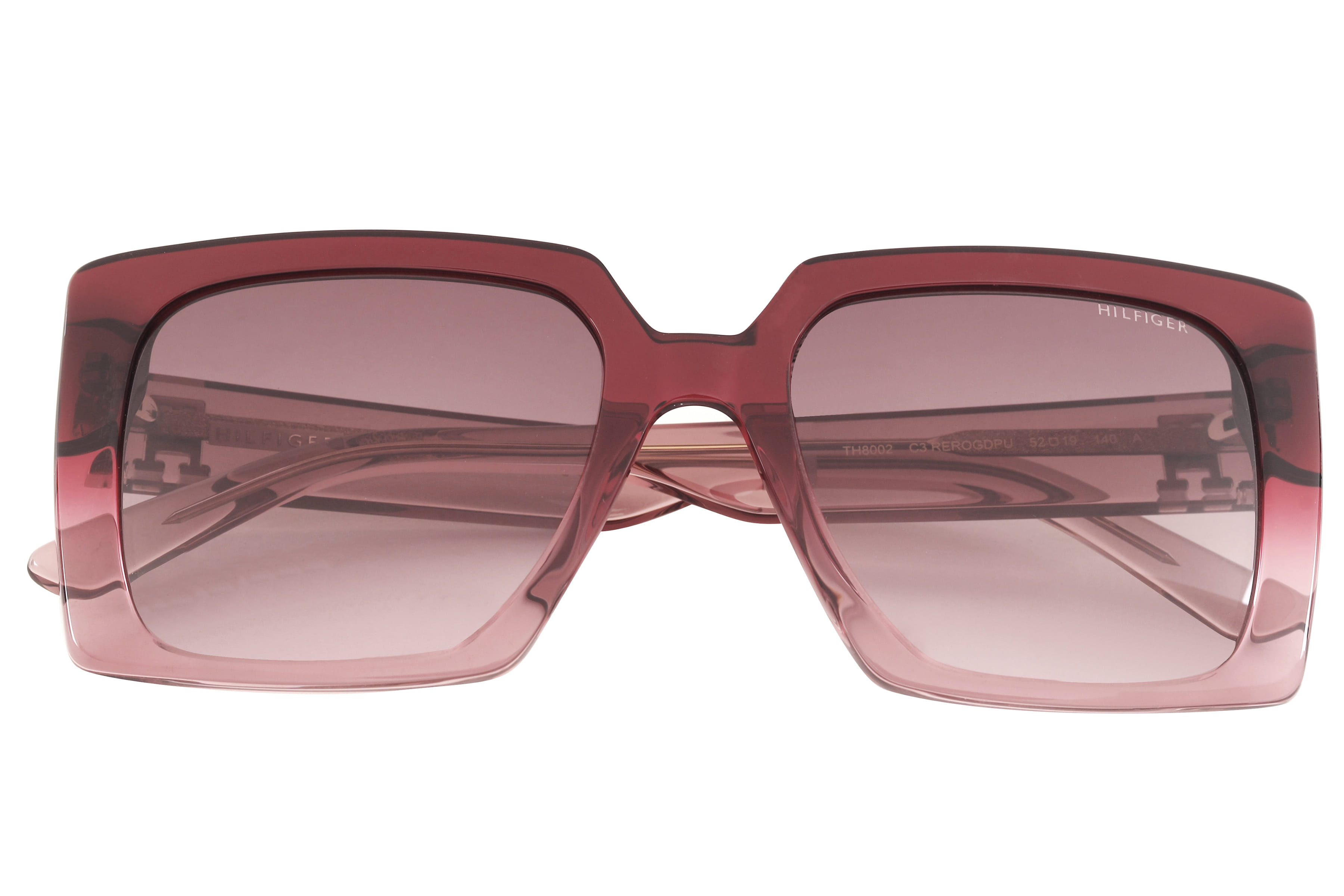 Tommy Hilfiger TH8002 Sunglass Maroon Female Full Shell Sunglass — Maroon frame — view 4